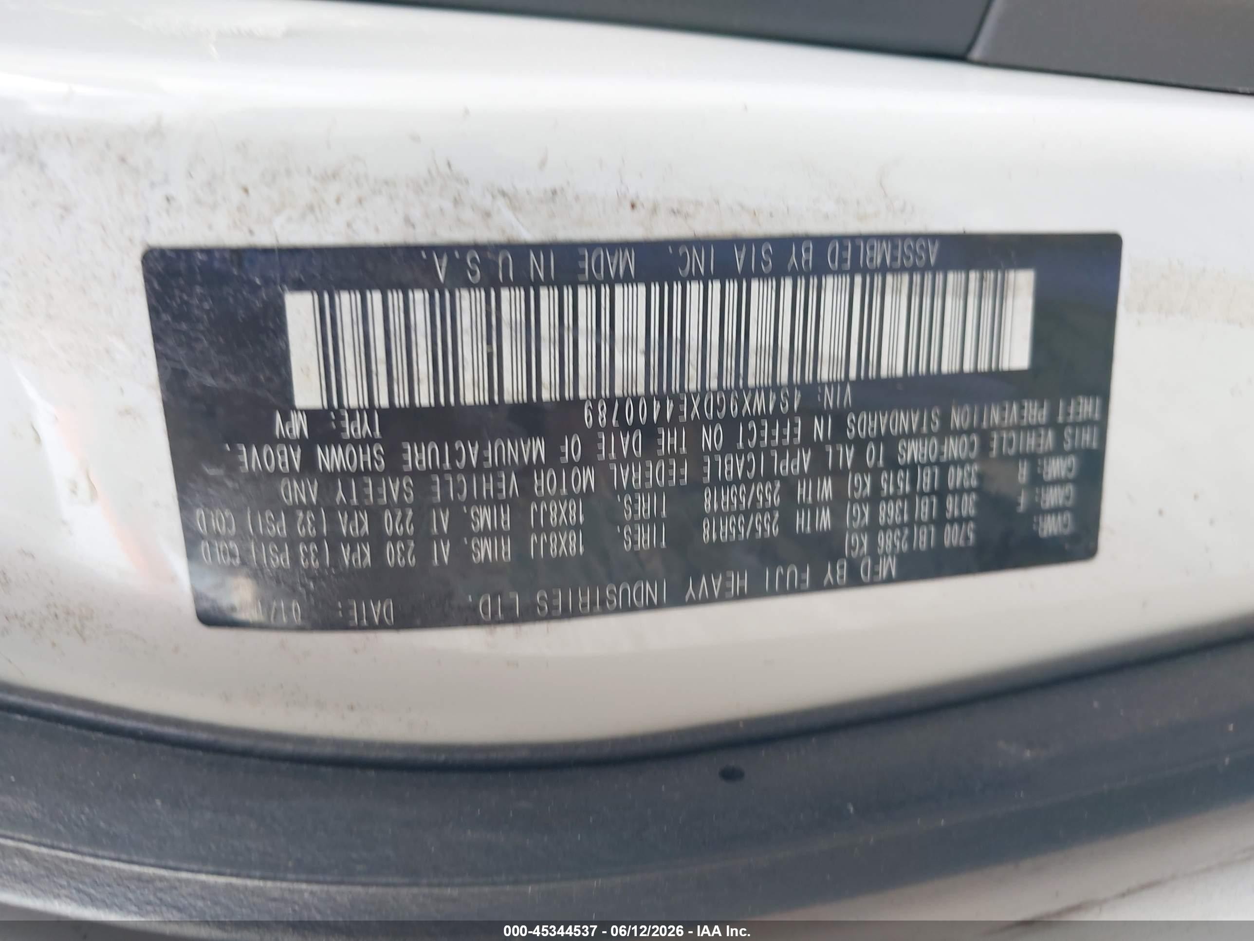 2014 Subaru Tribeca 3.6r Limited White vin: 4S4WX9GDXE4400789