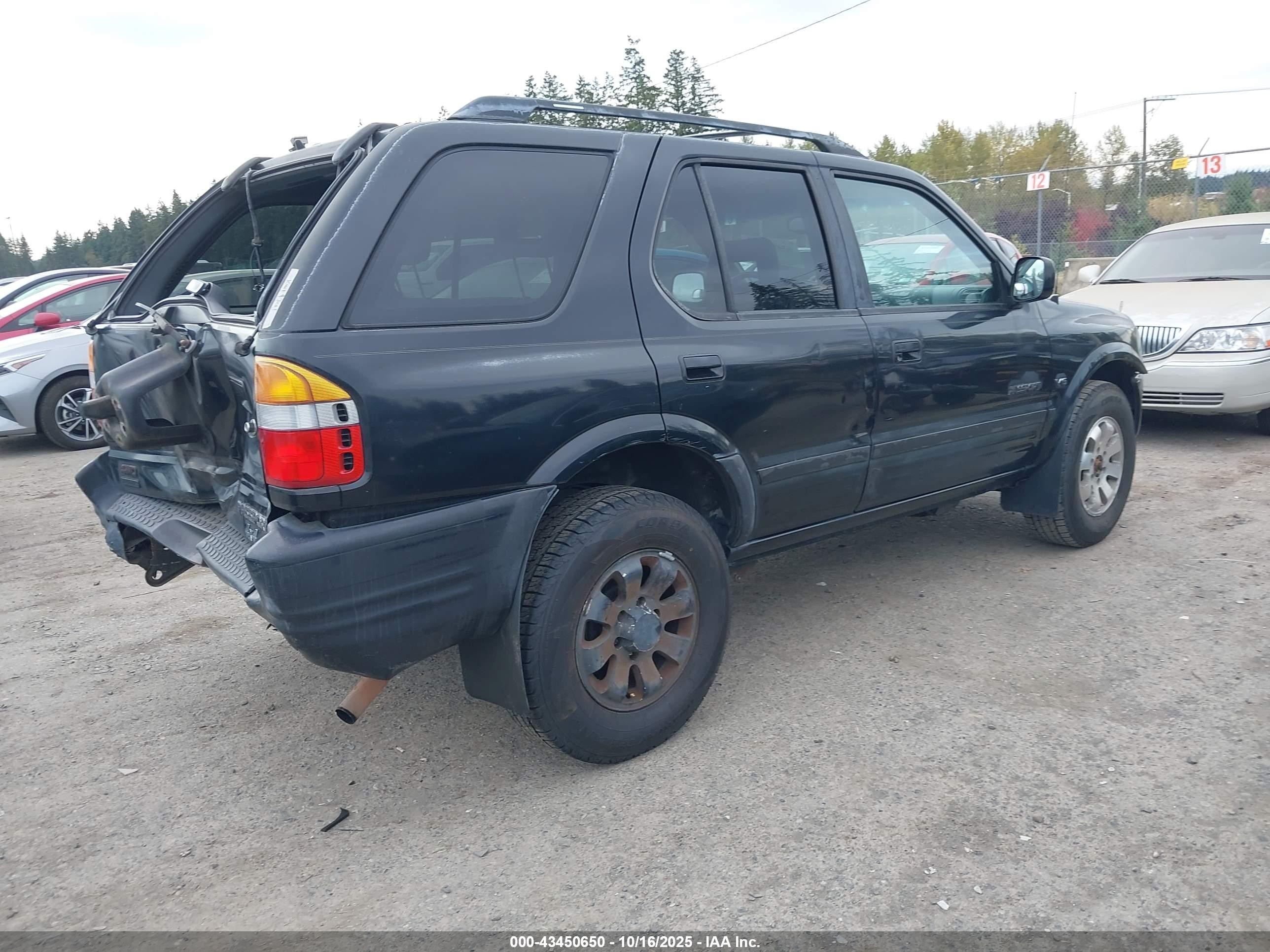 1998 Honda Passport Ex/lx Black vin: 4S6CM58W1W4405344