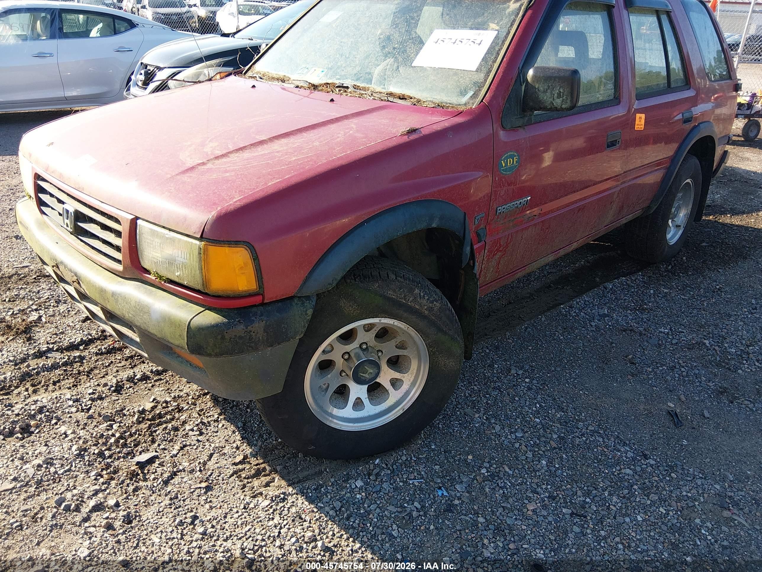 1994 Honda Passport Ex/lx/lxp/ext Red vin: 4S6CY58V4R4420601