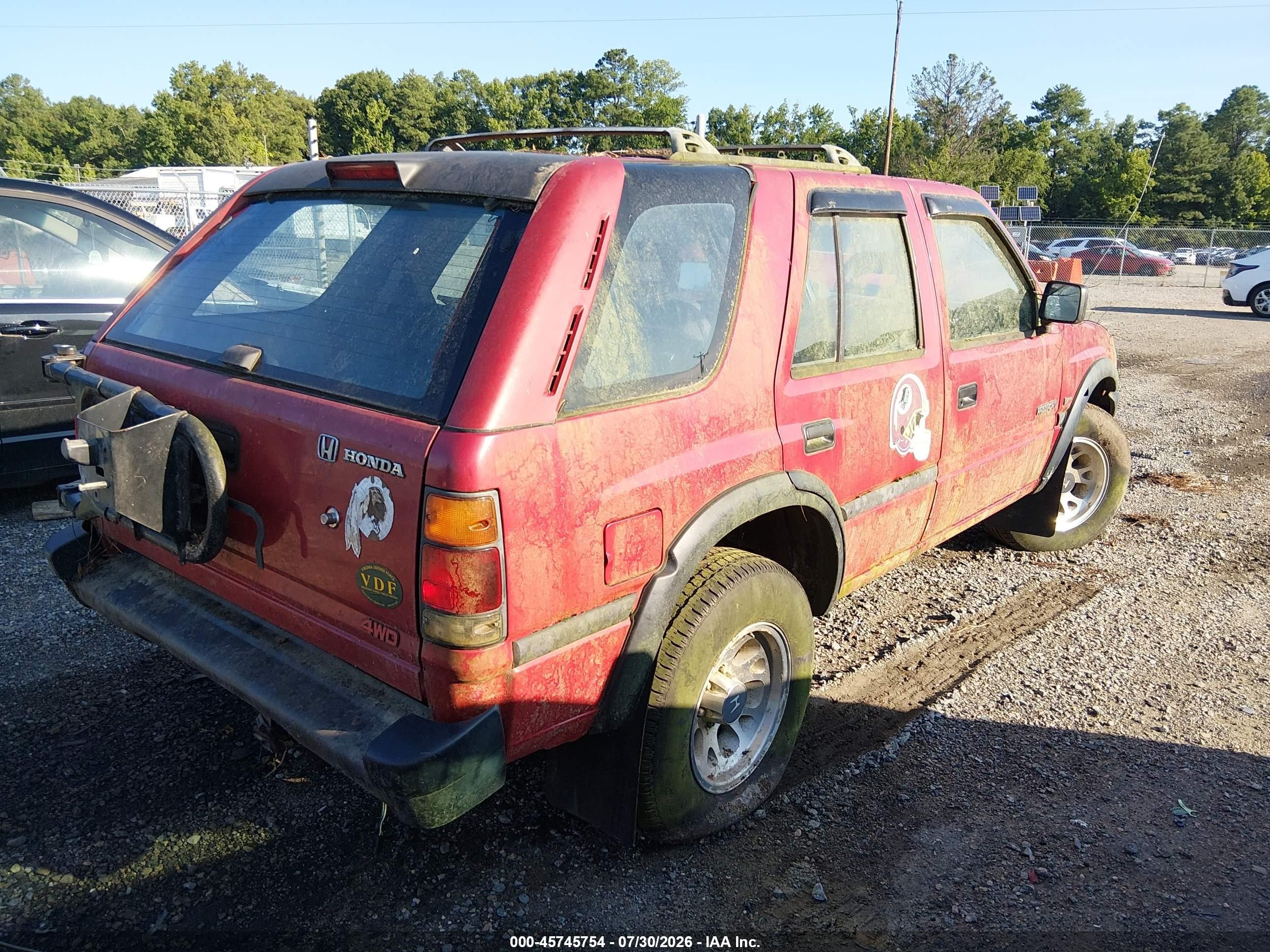 1994 Honda Passport Ex/lx/lxp/ext Red vin: 4S6CY58V4R4420601