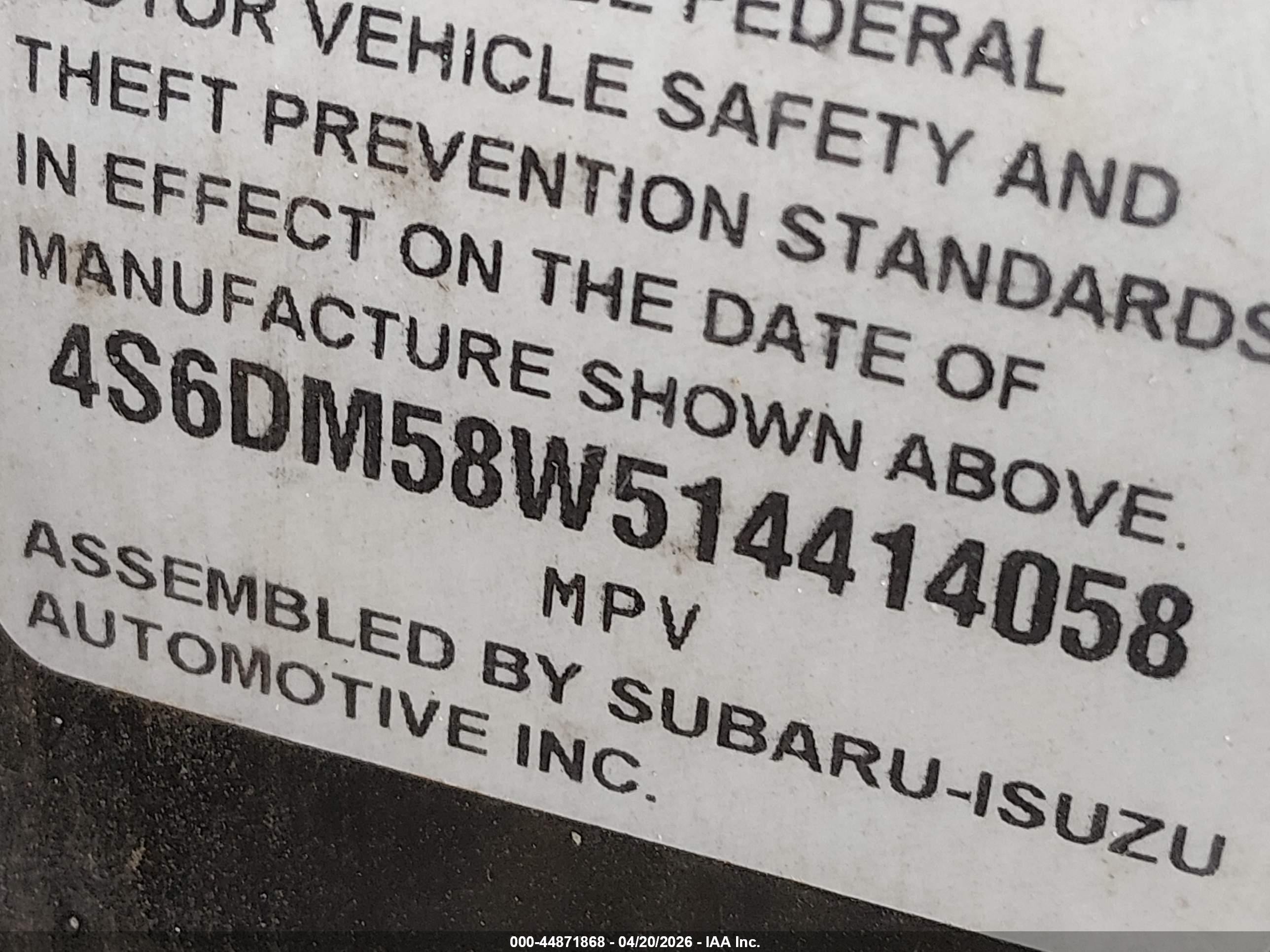 2001 Honda Passport Ex/lx Black vin: 4S6DM58W514414058