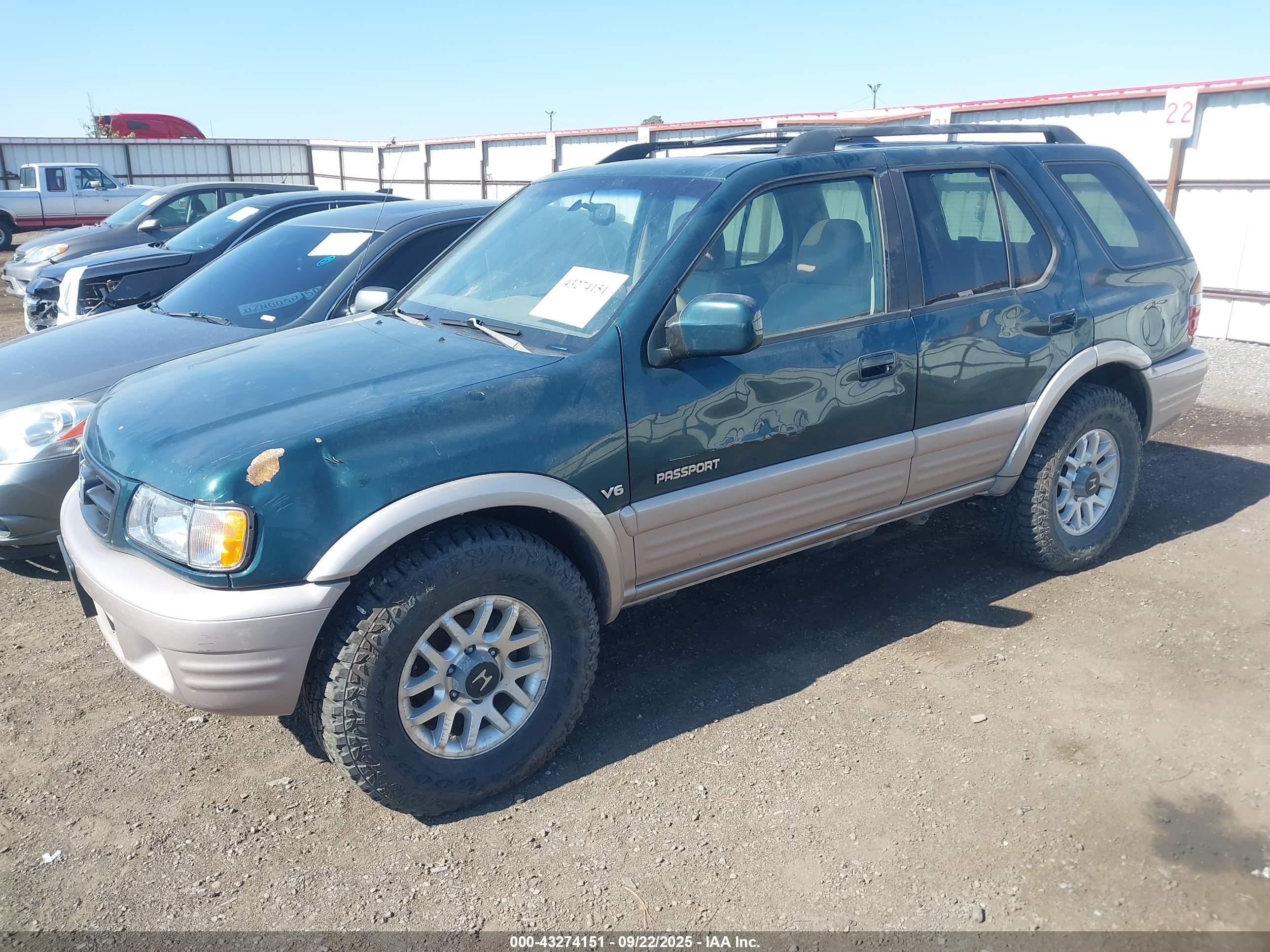 2001 Honda Passport Ex/lx Green vin: 4S6DM58WX14406005