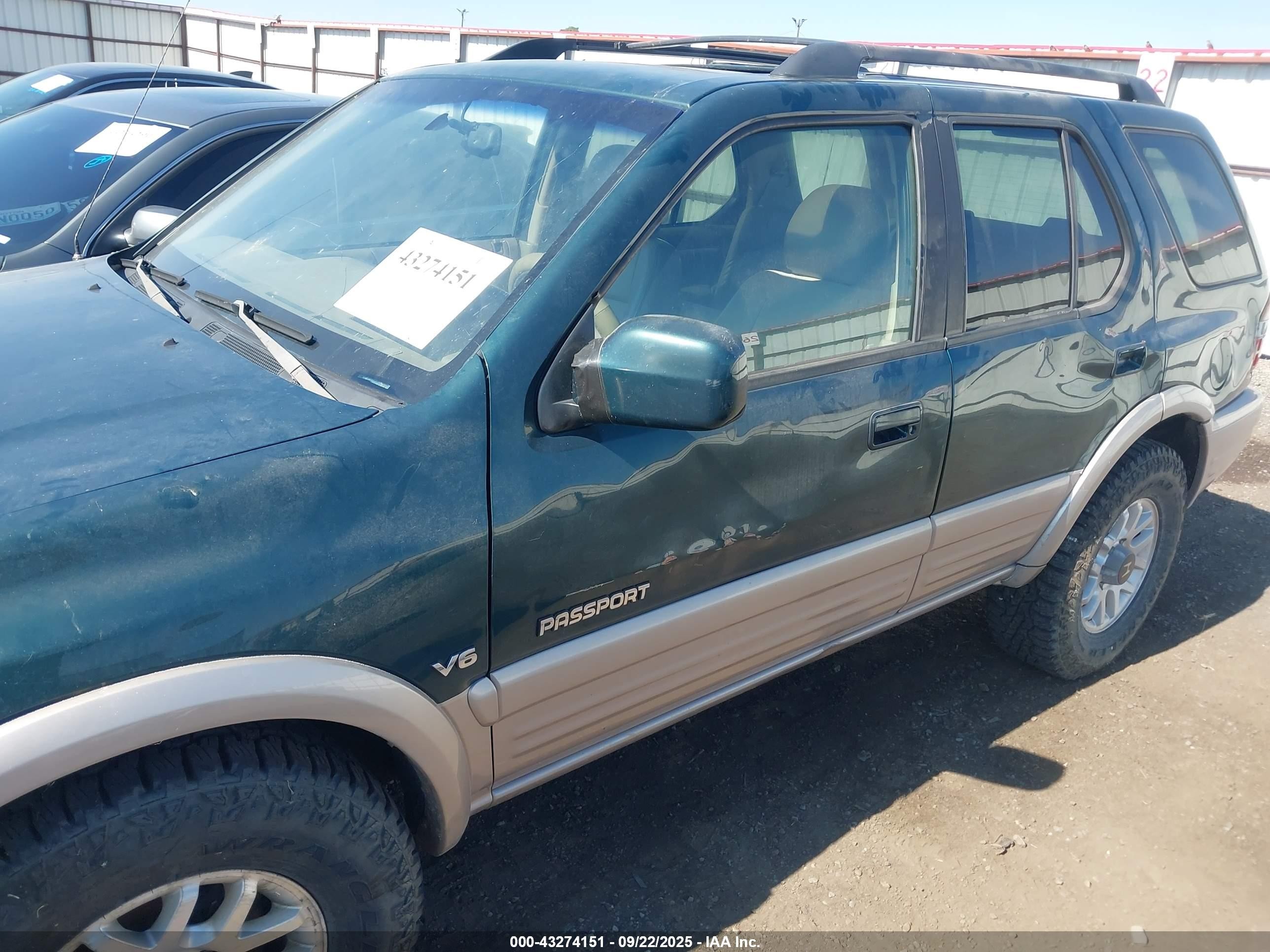 2001 Honda Passport Ex/lx Green vin: 4S6DM58WX14406005