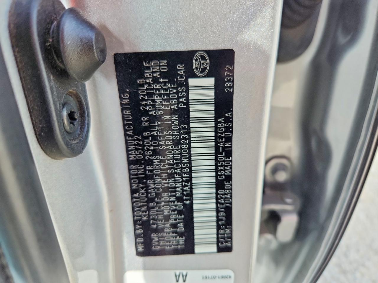 2022 Toyota Avalon Xle Silver vin: 4T1AZ1FB5NU082313
