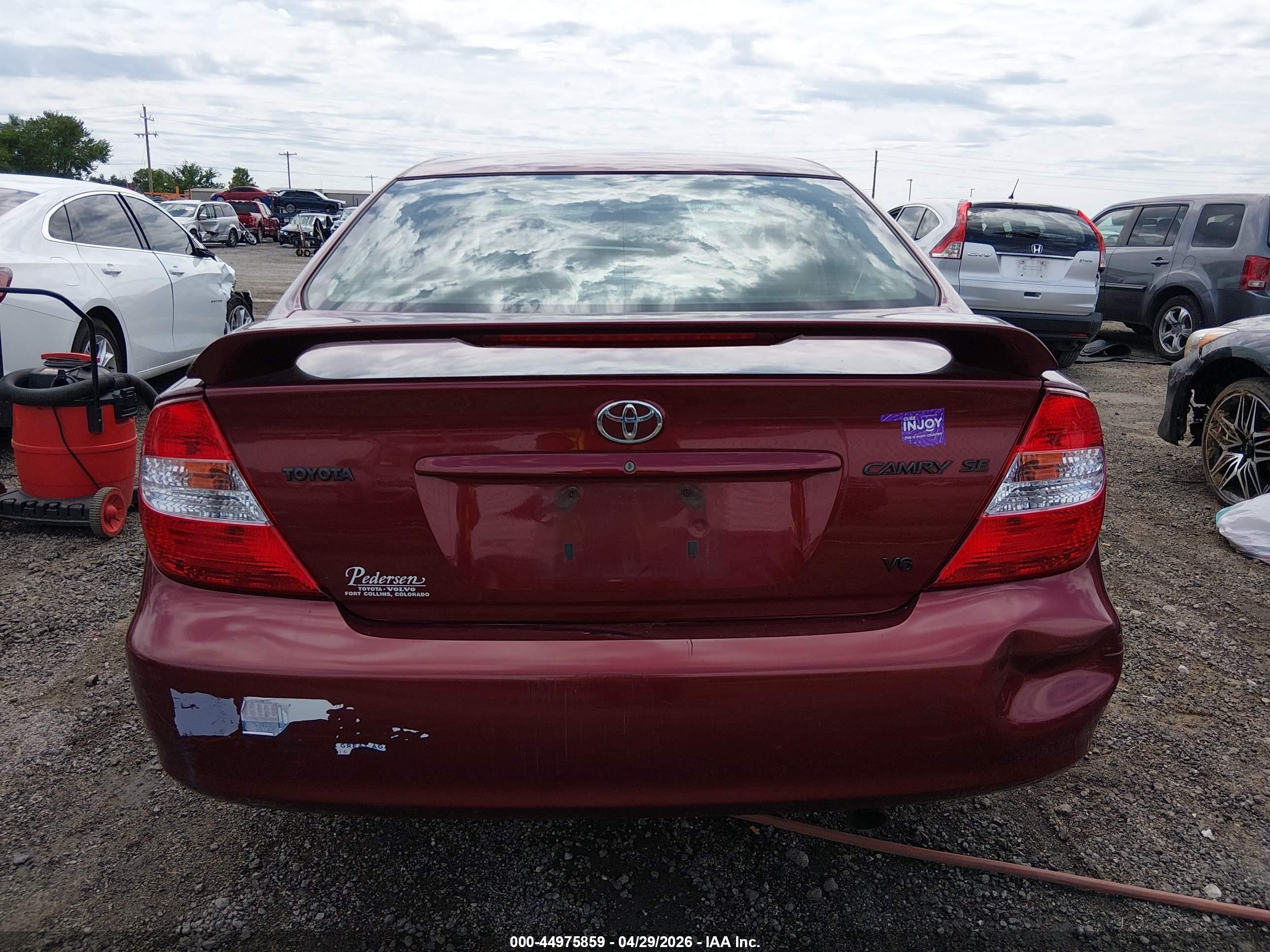 2004 Toyota Camry Se V6 Красный vin: 4T1BA30K34U501323
