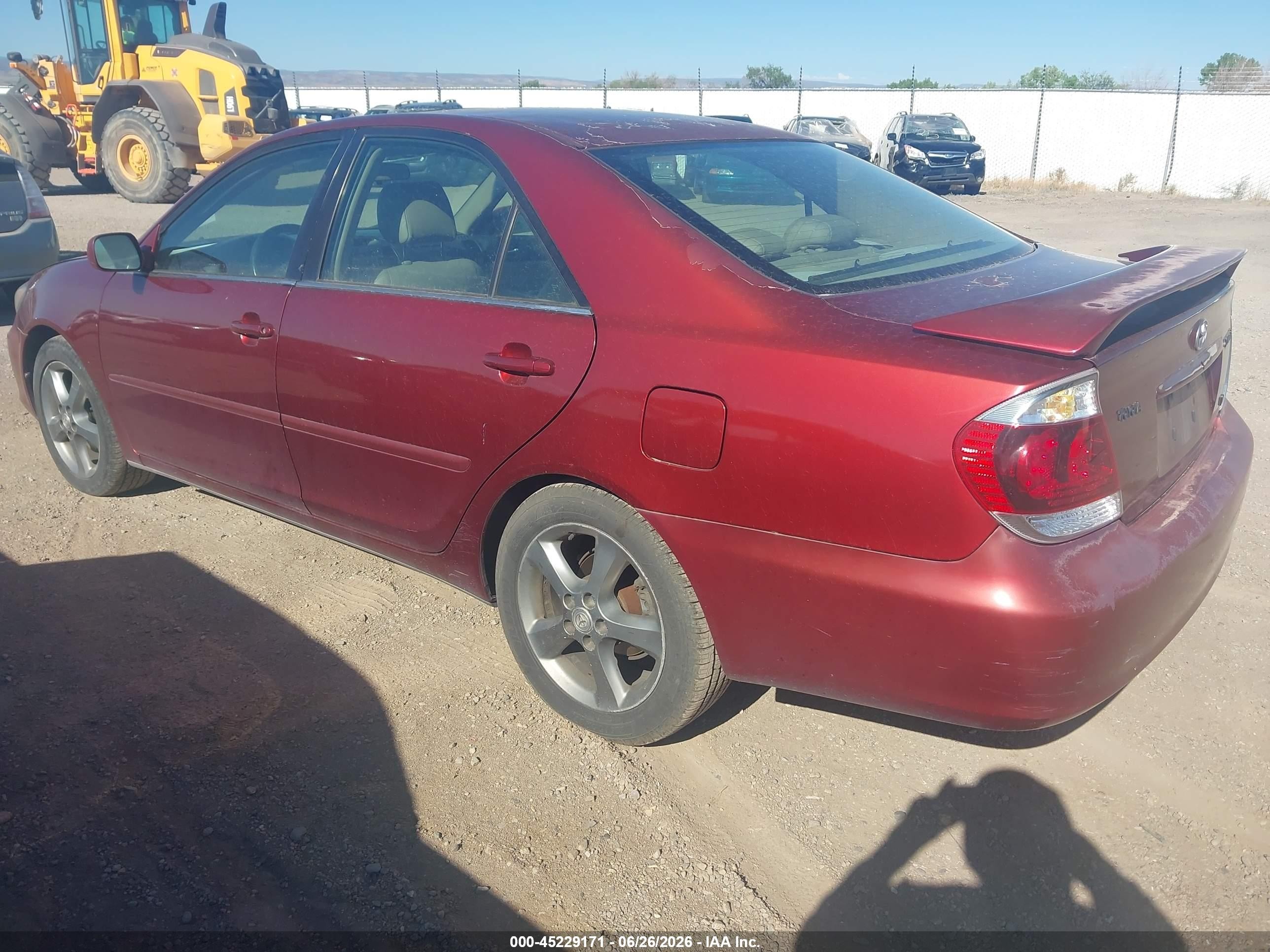 2005 Toyota Camry Se V6 Burgundy vin: 4T1BA30K95U506544