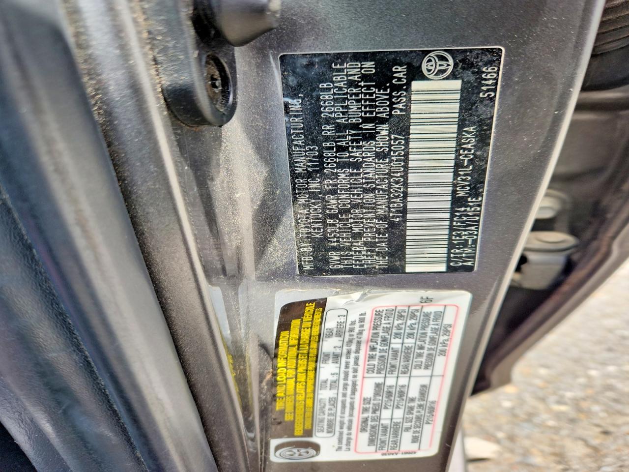 2004 Toyota Camry Se Gray vin: 4T1BA32K34U015057