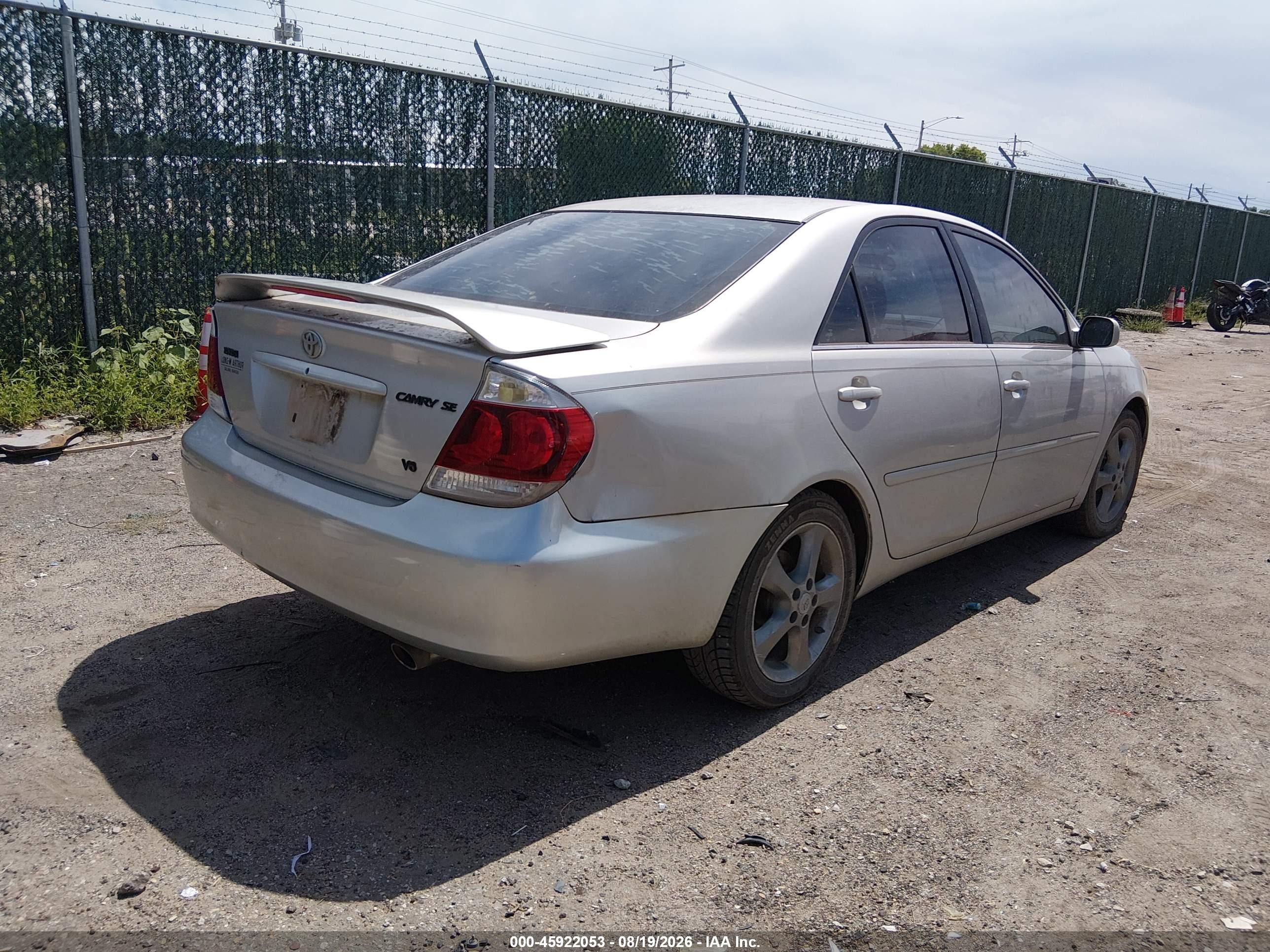 2005 Toyota Camry Se V6 Silver vin: 4T1BA32K45U063085