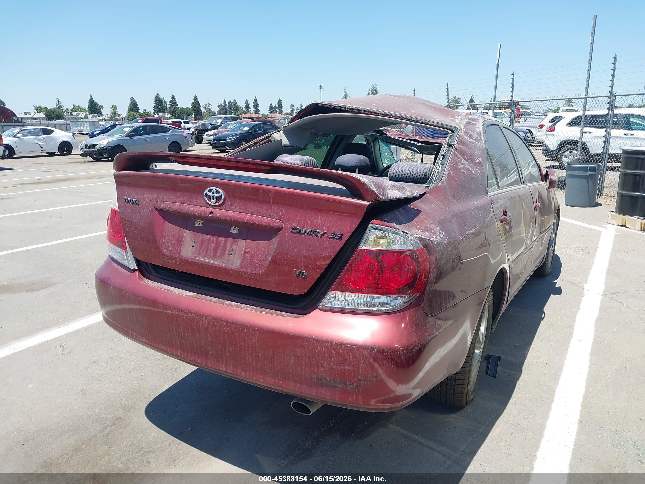2005 Toyota Camry Se V6 Red vin: 4T1BA32K45U506061