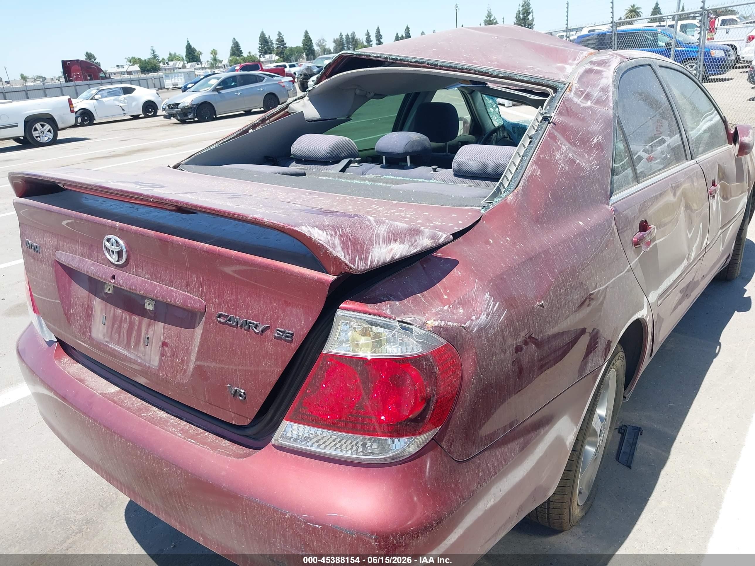 2005 Toyota Camry Se V6 Red vin: 4T1BA32K45U506061