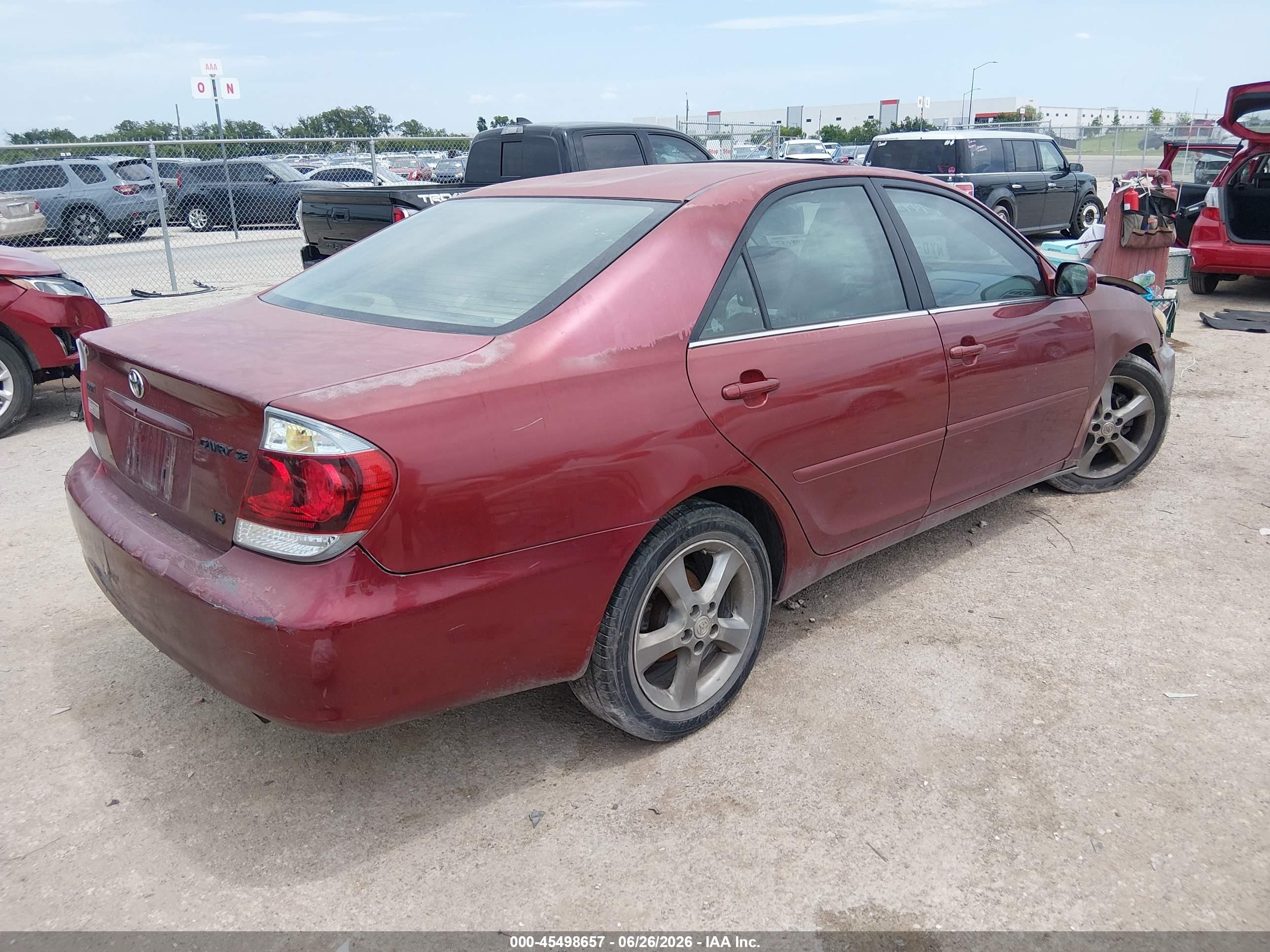 2005 Toyota Camry Se V6 Red vin: 4T1BA32K85U508427
