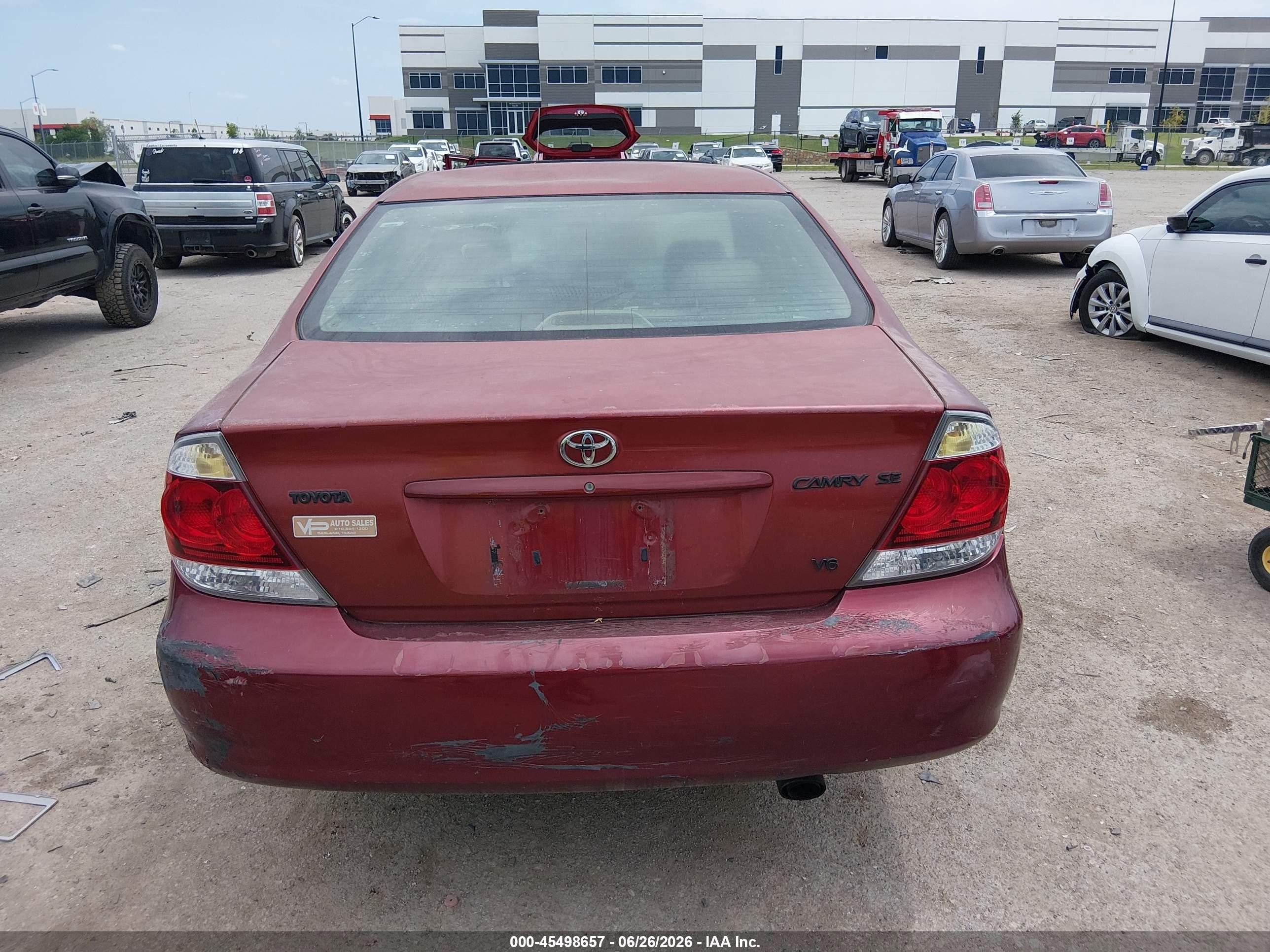 2005 Toyota Camry Se V6 Red vin: 4T1BA32K85U508427