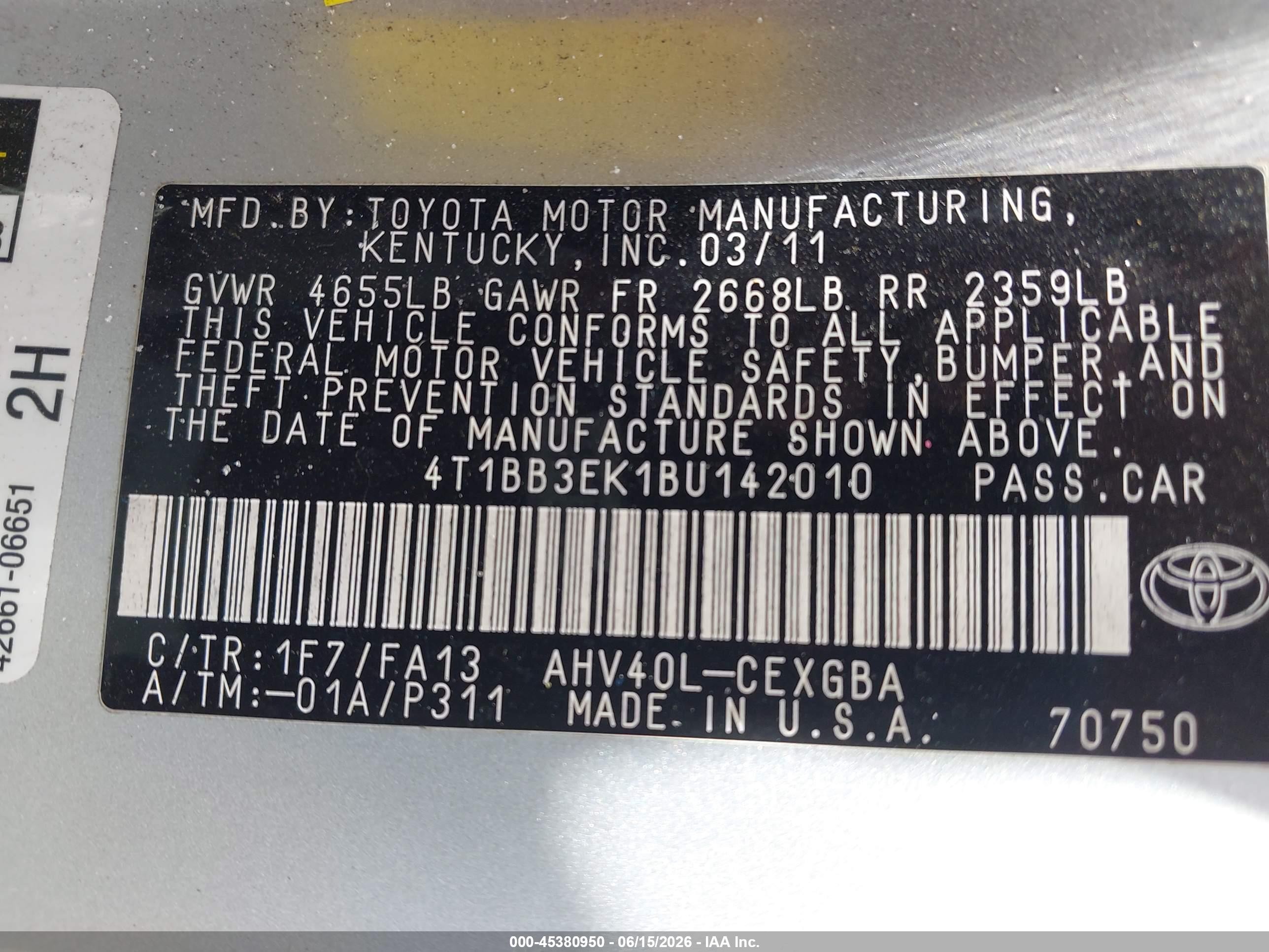 2011 Toyota Camry Hybrid   Silver vin: 4T1BB3EK1BU142010