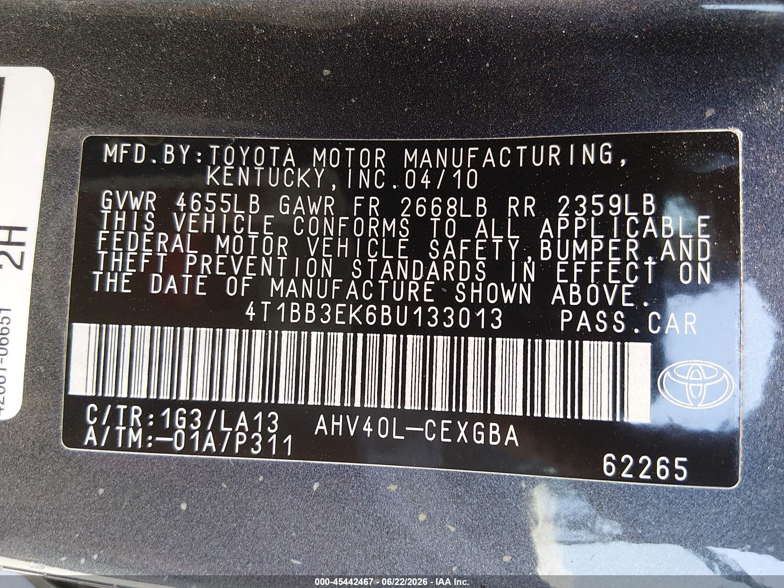 2011 Toyota Camry Hybrid   Gray vin: 4T1BB3EK6BU133013