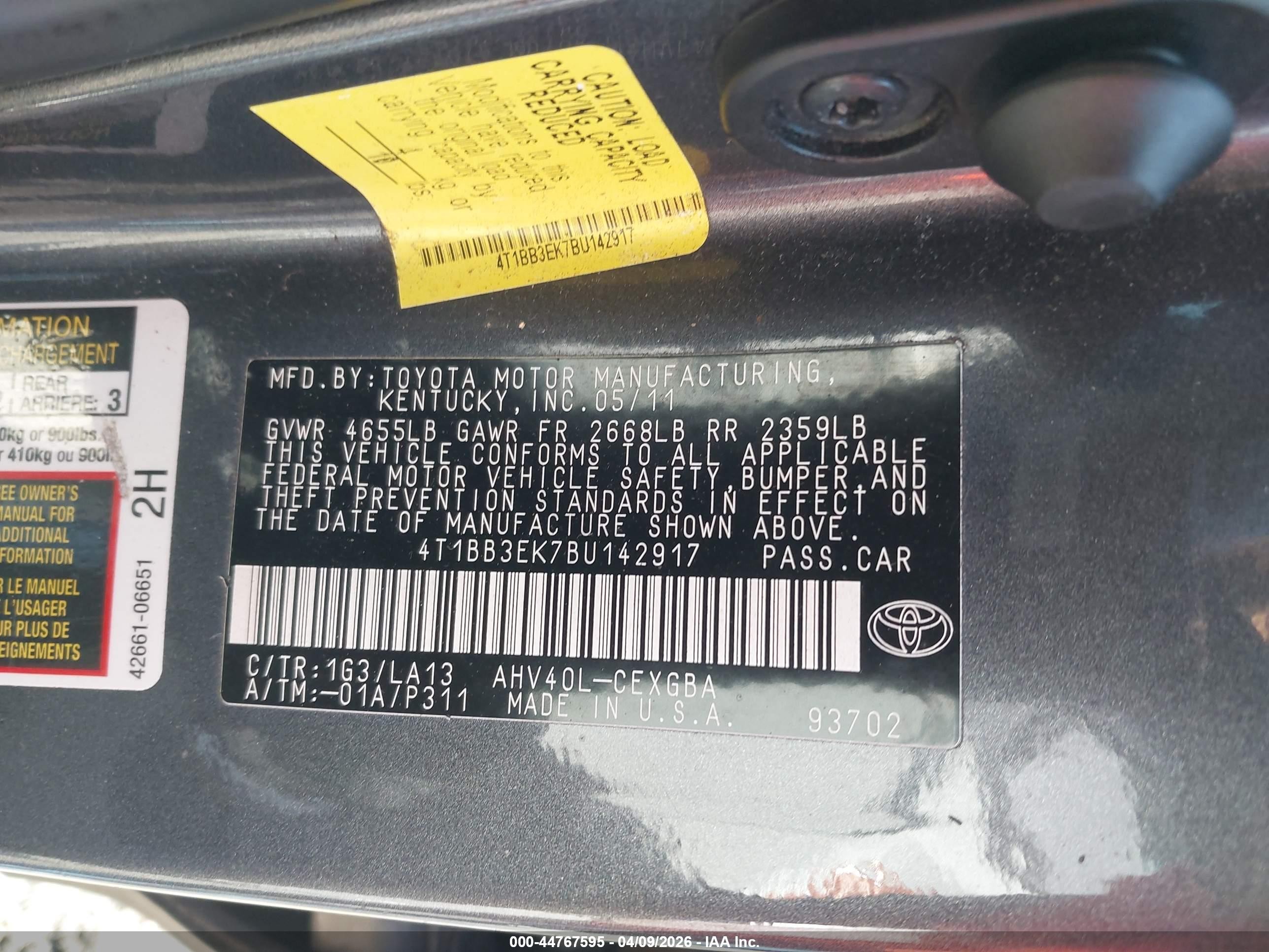 2011 Toyota Camry Hybrid   Gray vin: 4T1BB3EK7BU142917