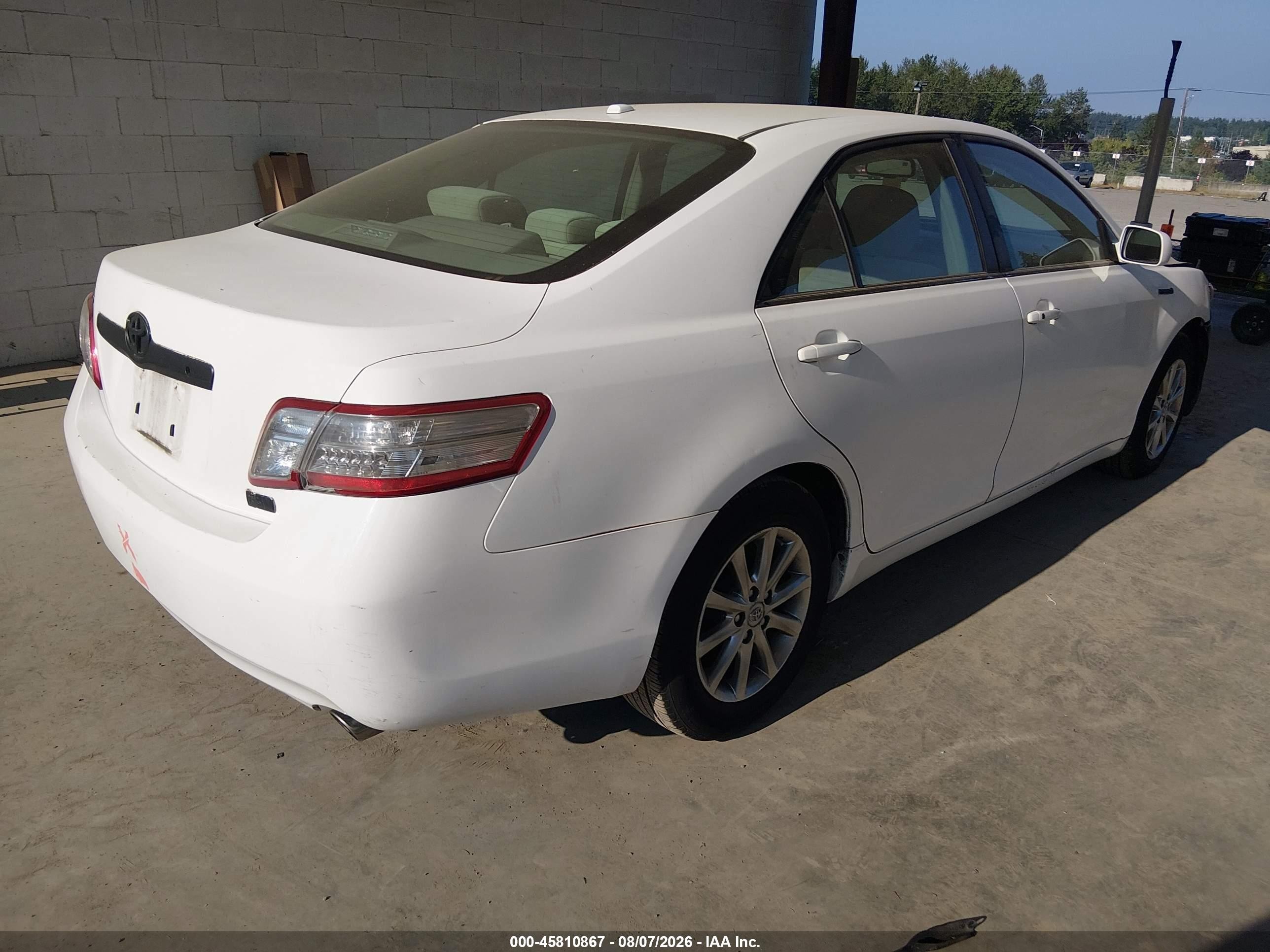 2010 Toyota Camry Hybrid   Белый vin: 4T1BB3EKXAU123695