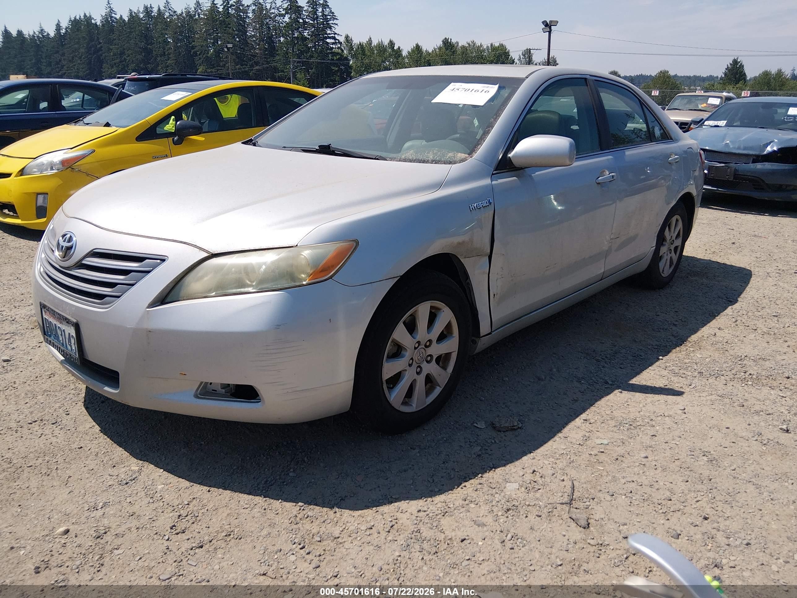 2007 Toyota Camry Hybrid   Серебряный vin: 4T1BB46K07U018810