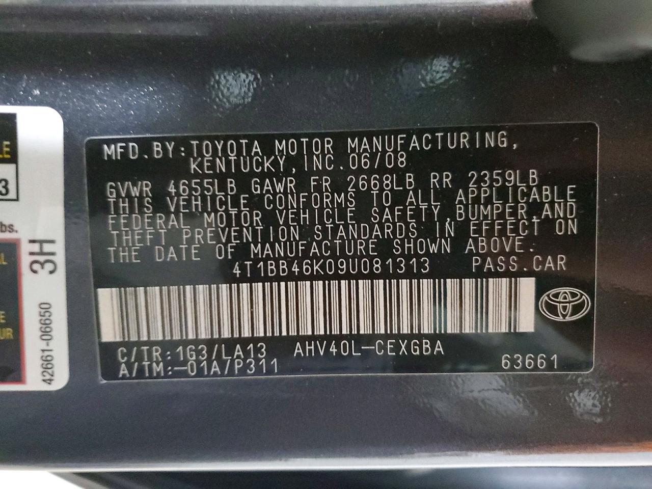 2009 Toyota Camry Hybrid Gray vin: 4T1BB46K09U081313