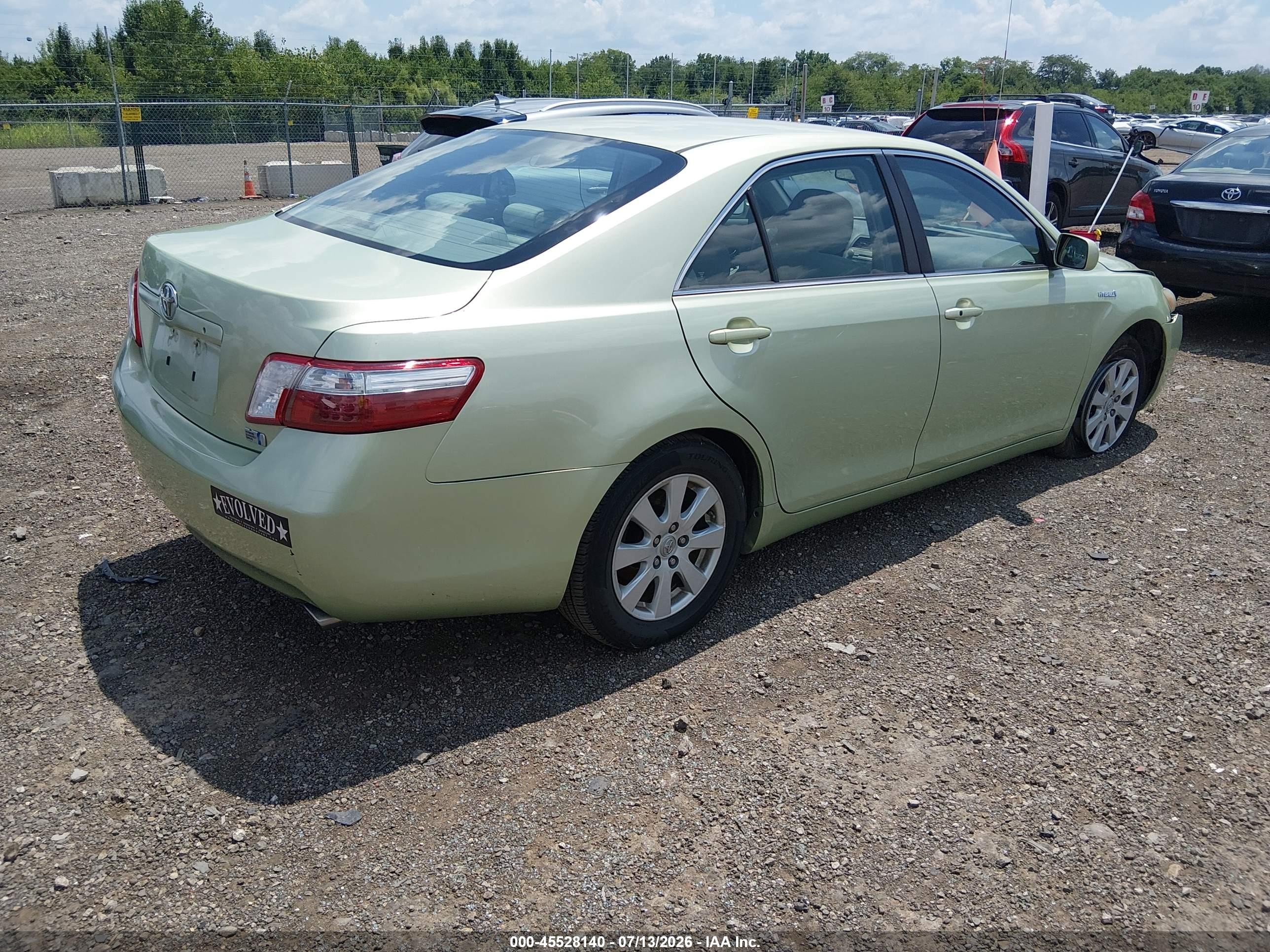 2008 Toyota Camry Hybrid   Green vin: 4T1BB46K18U043779