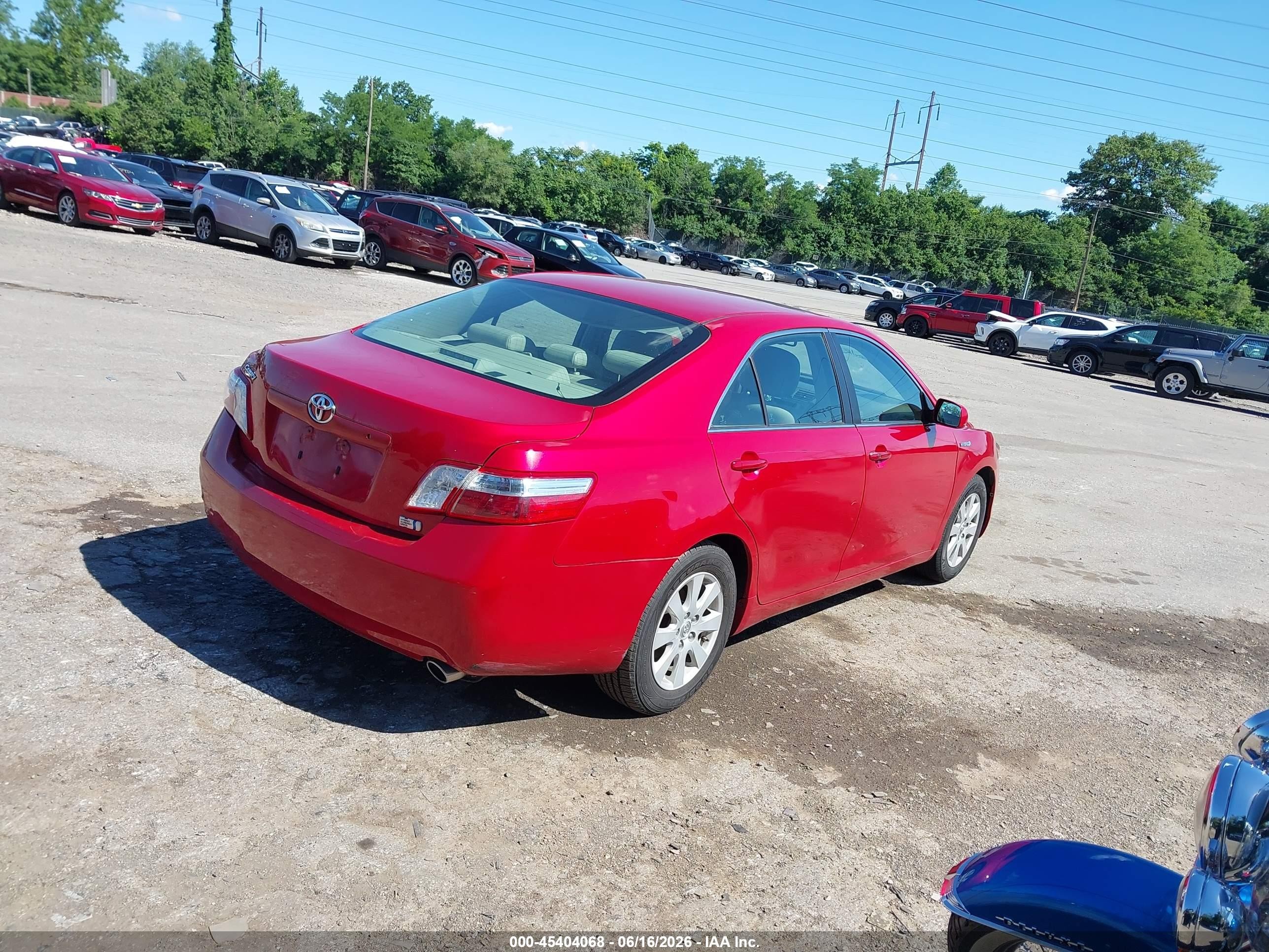 2008 Toyota Camry Hybrid   Красный vin: 4T1BB46K18U055611