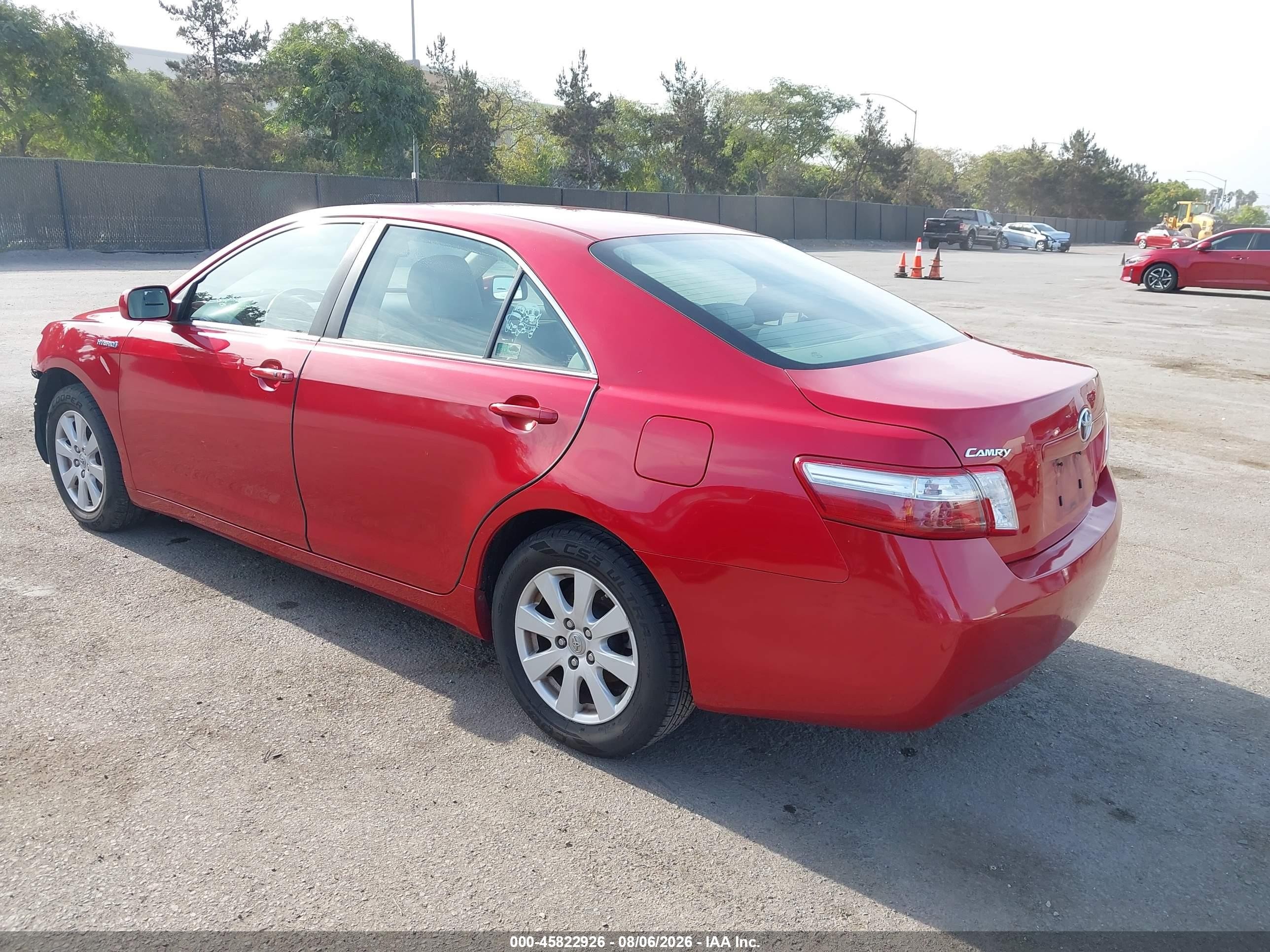 2009 Toyota Camry Hybrid Red vin: 4T1BB46K19U076797