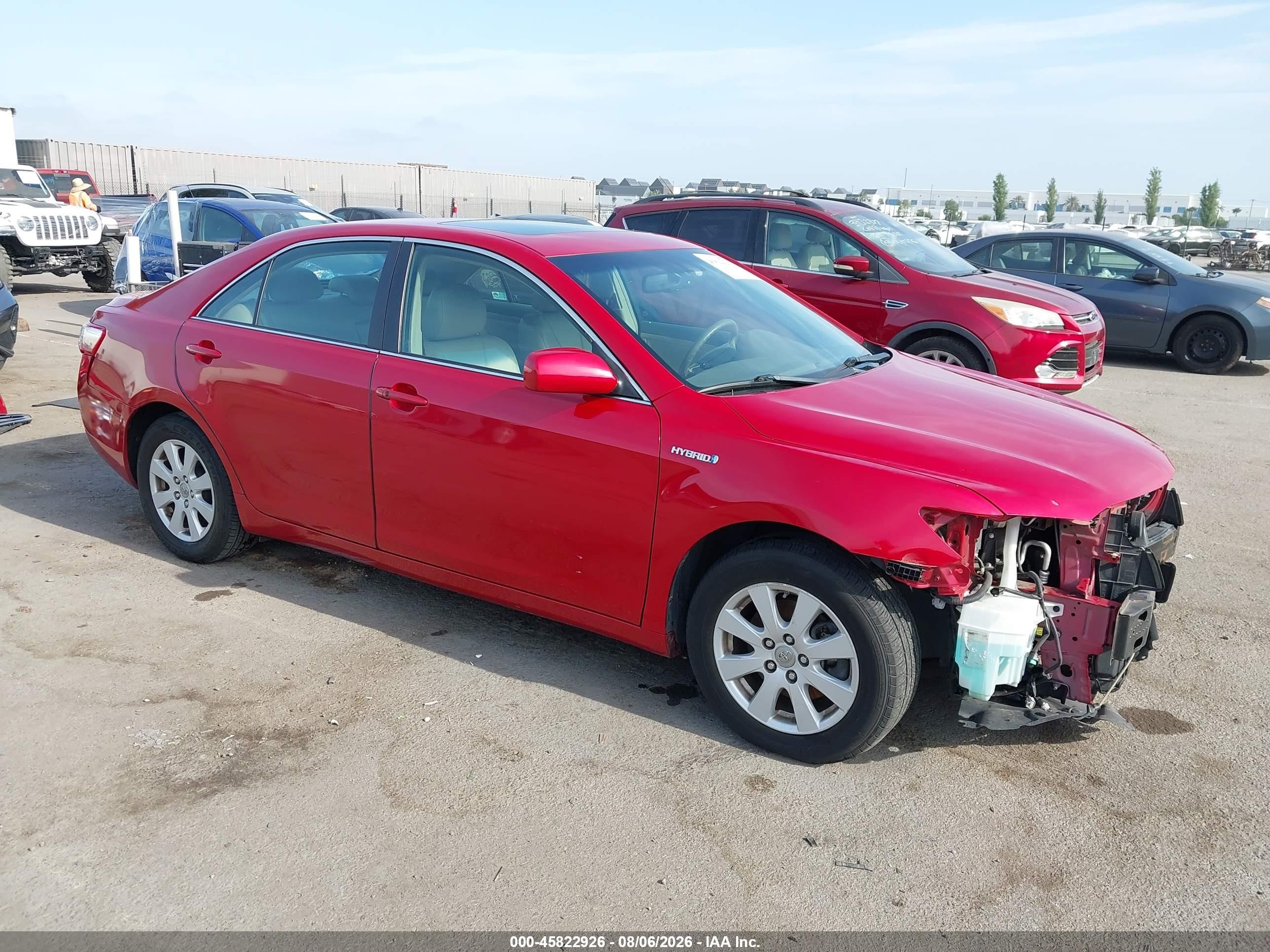 2009 Toyota Camry Hybrid Red vin: 4T1BB46K19U076797
