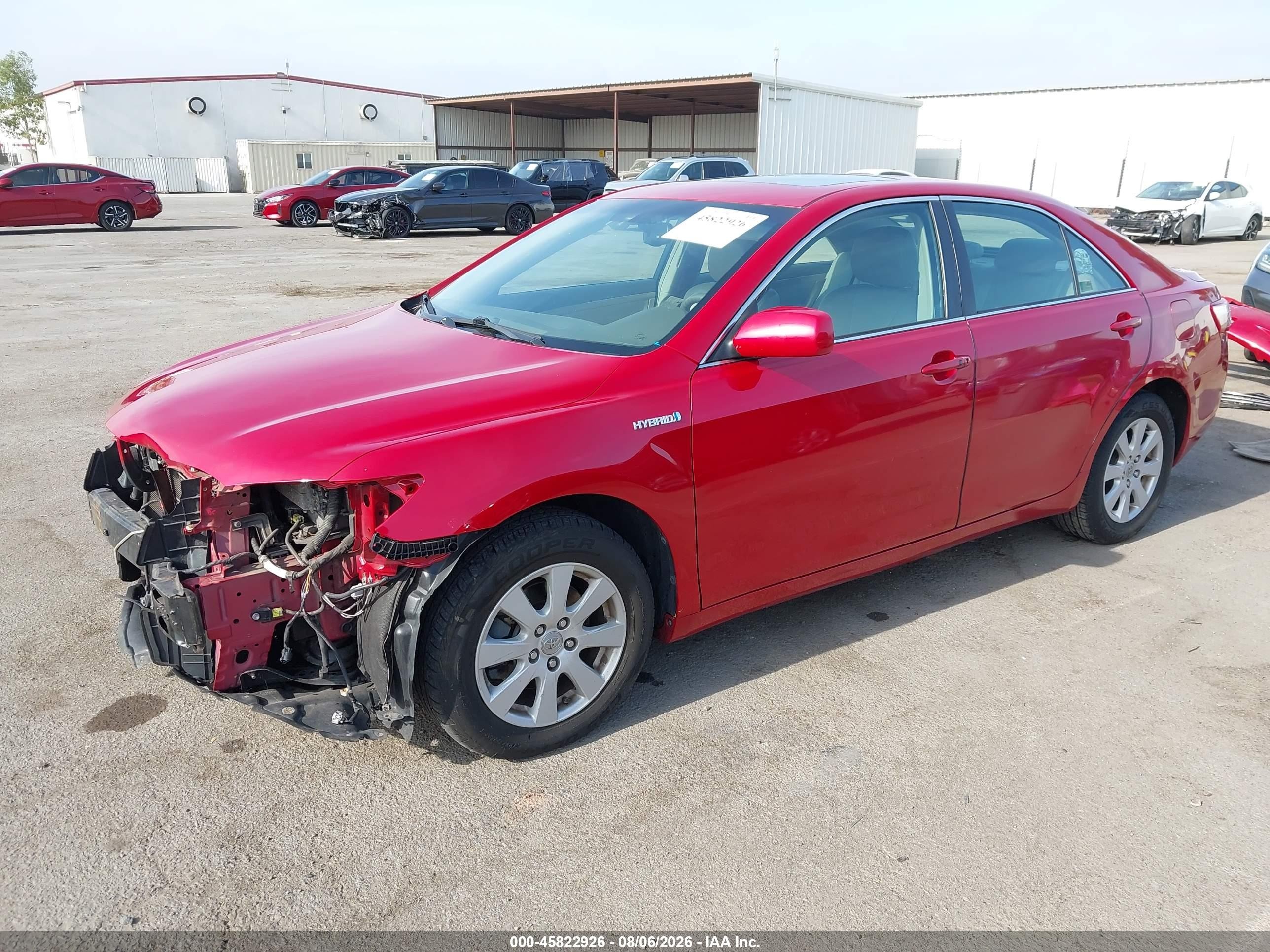 2009 Toyota Camry Hybrid Red vin: 4T1BB46K19U076797