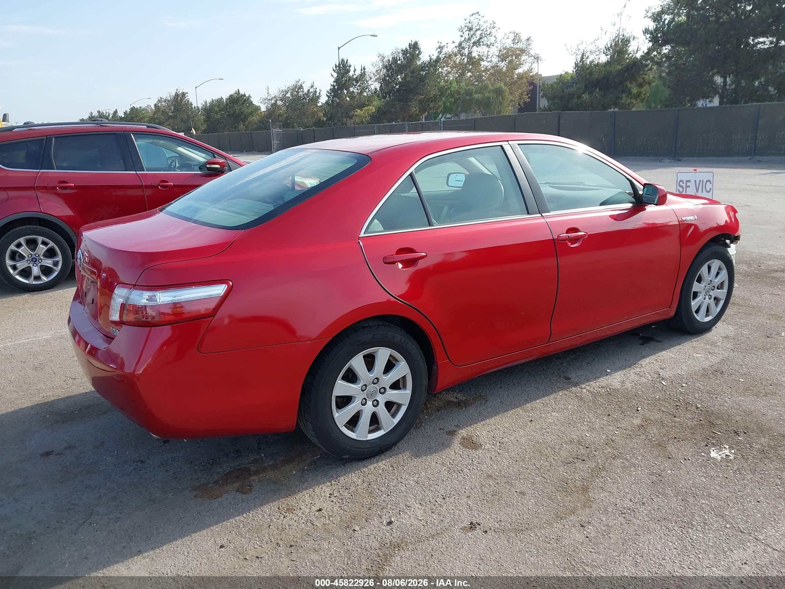 2009 Toyota Camry Hybrid Red vin: 4T1BB46K19U076797