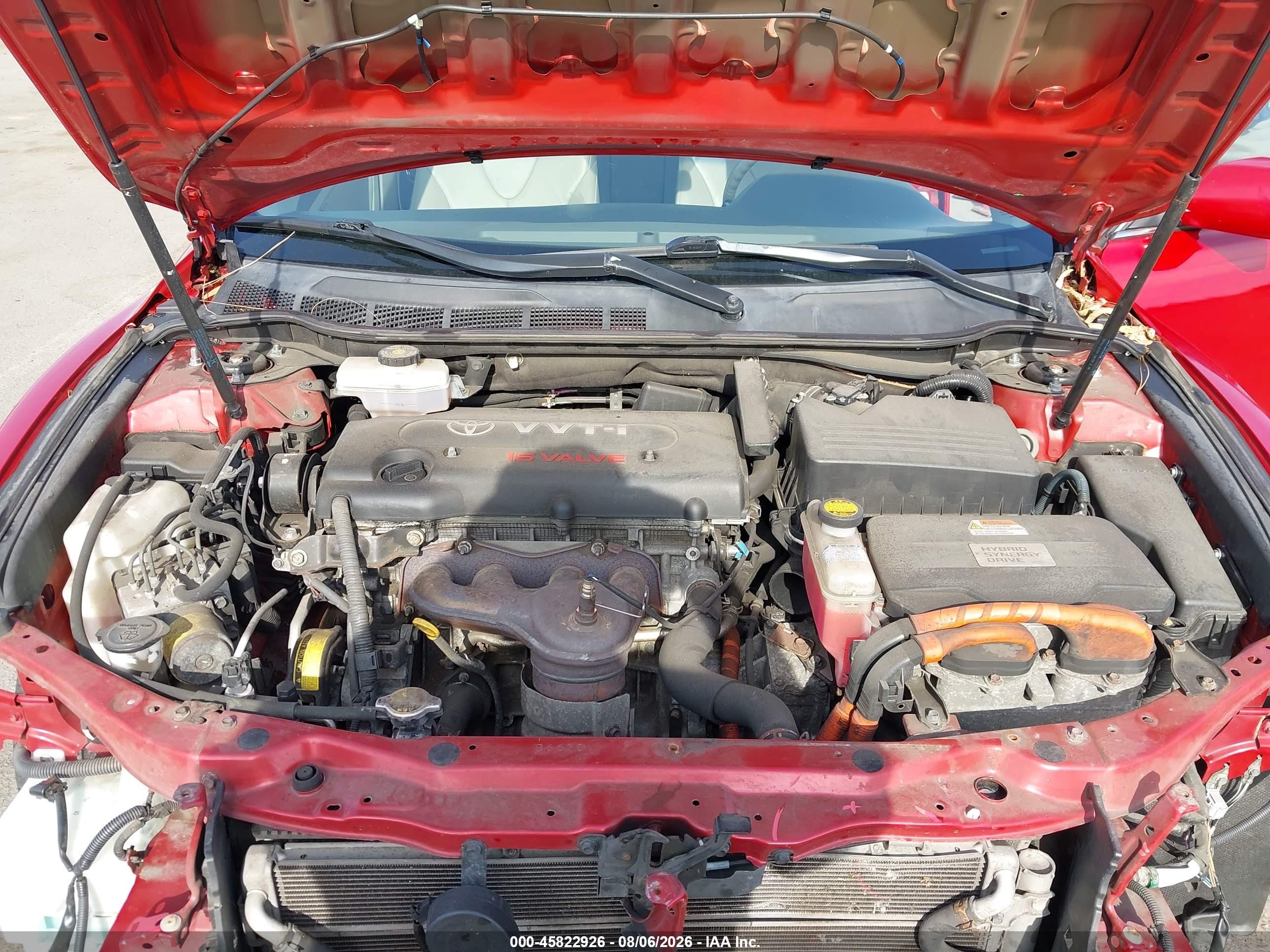 2009 Toyota Camry Hybrid Red vin: 4T1BB46K19U076797