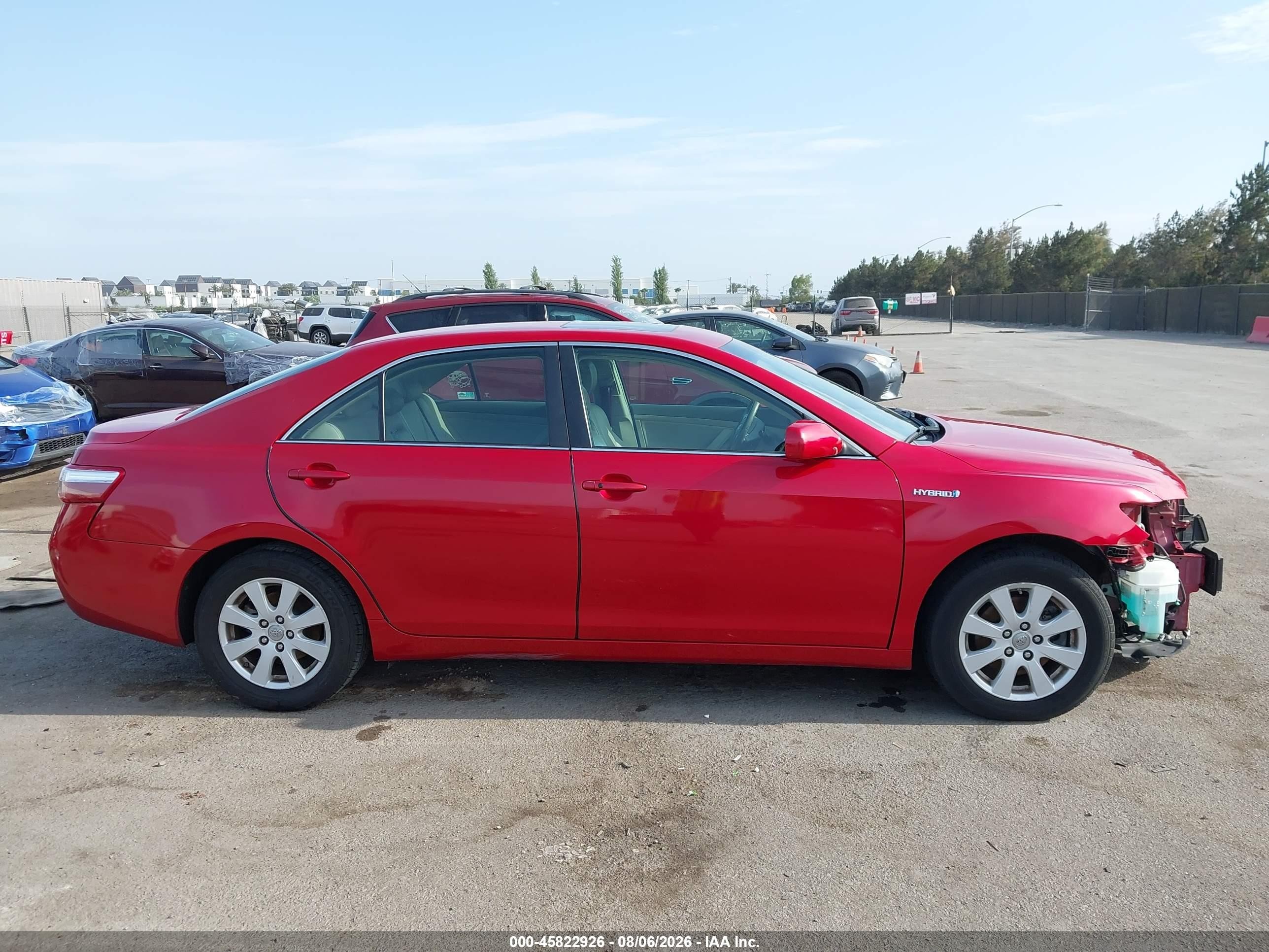 2009 Toyota Camry Hybrid Red vin: 4T1BB46K19U076797