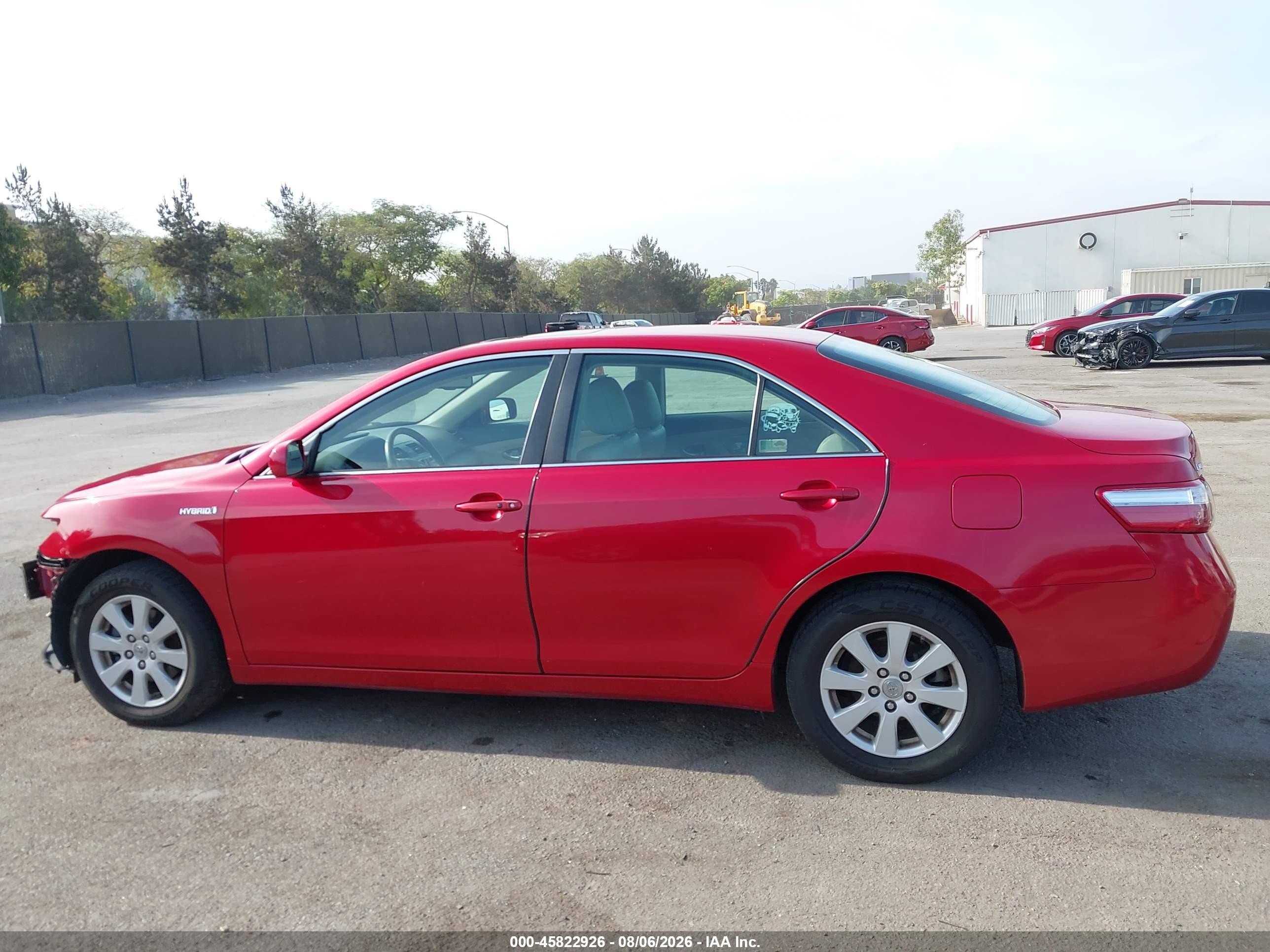 2009 Toyota Camry Hybrid Red vin: 4T1BB46K19U076797