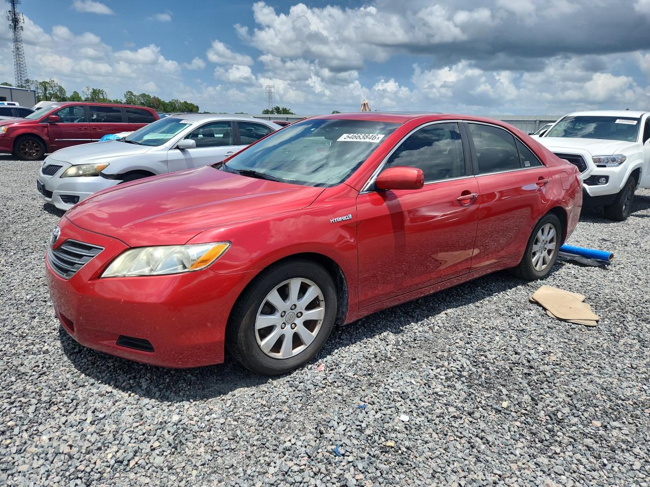 2009 Toyota Camry Hybrid Base Red vin: 4T1BB46K19U104713
