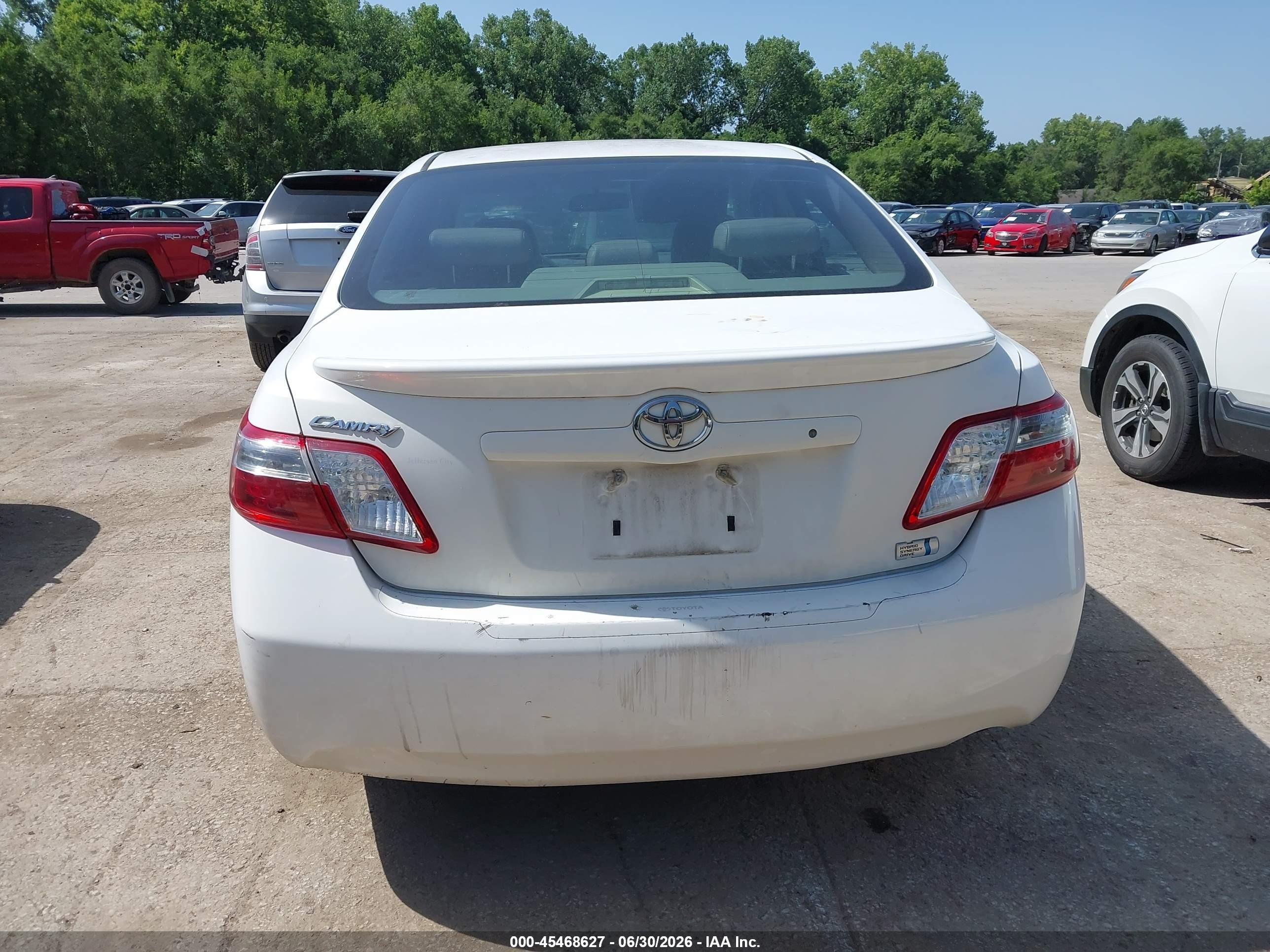 2007 Toyota Camry Hybrid   White vin: 4T1BB46K37U023161