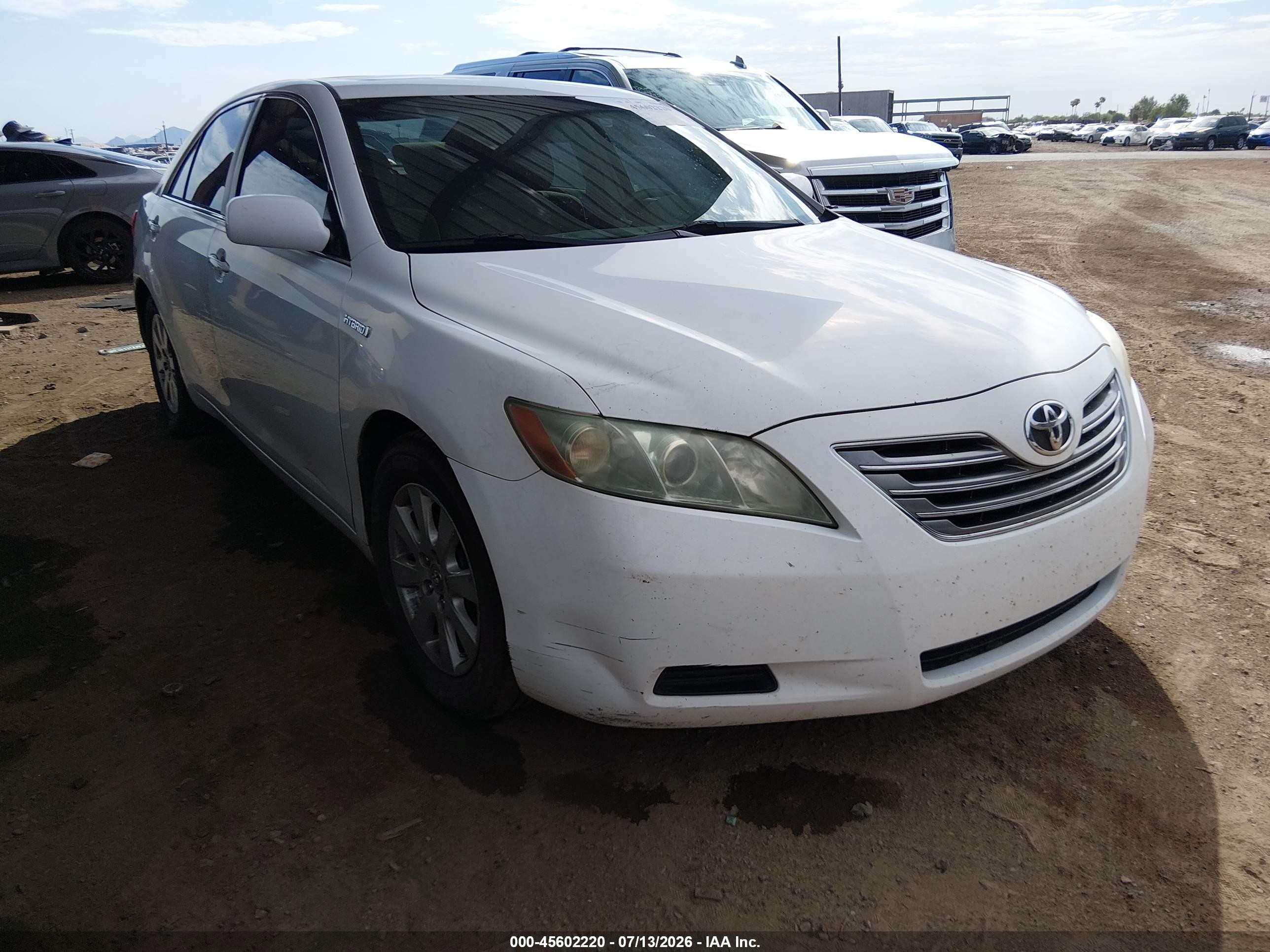 2008 Toyota Camry Hybrid   White vin: 4T1BB46K38U055948