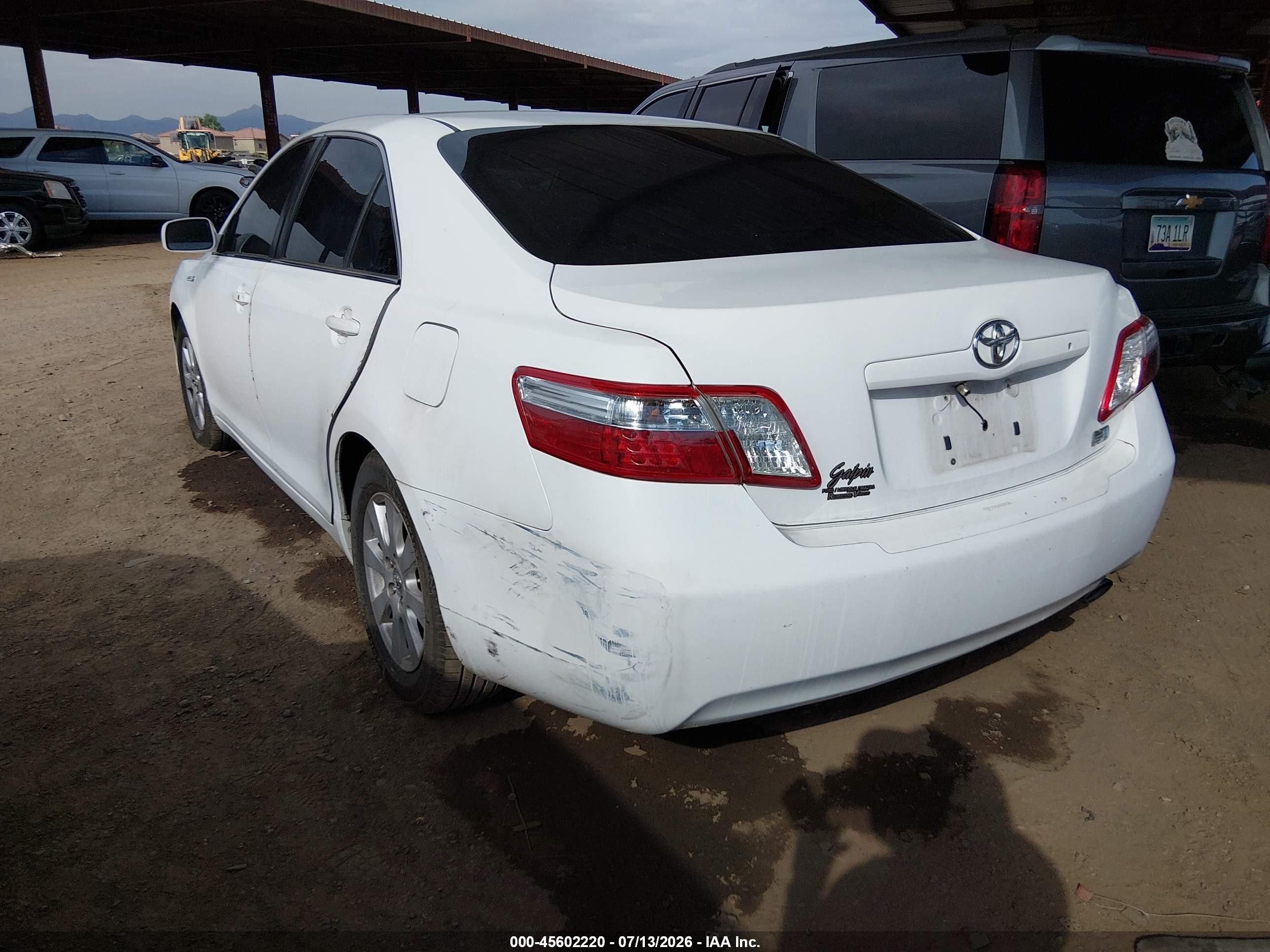 2008 Toyota Camry Hybrid   White vin: 4T1BB46K38U055948