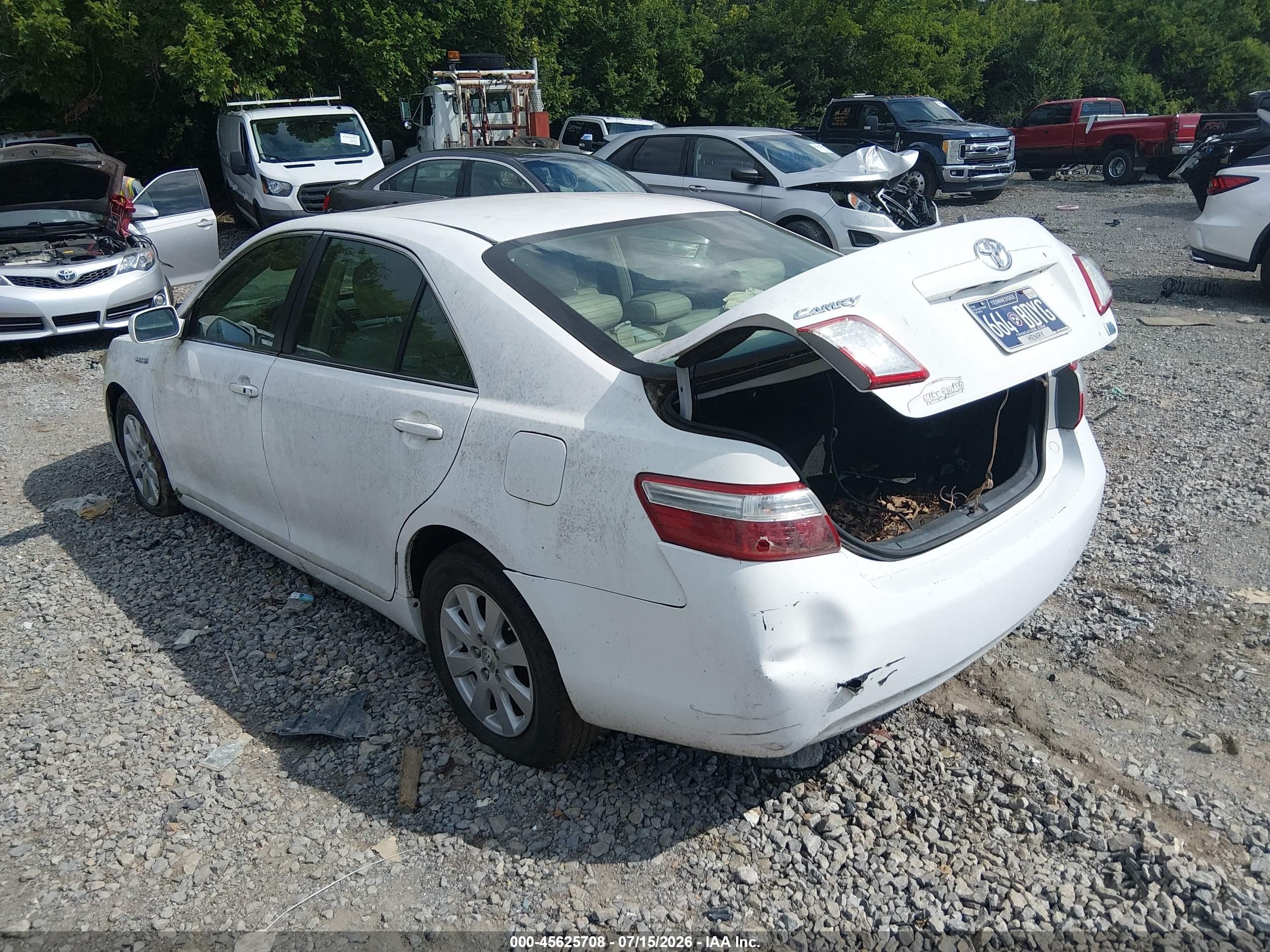 2008 Toyota Camry Hybrid   White vin: 4T1BB46K38U062172