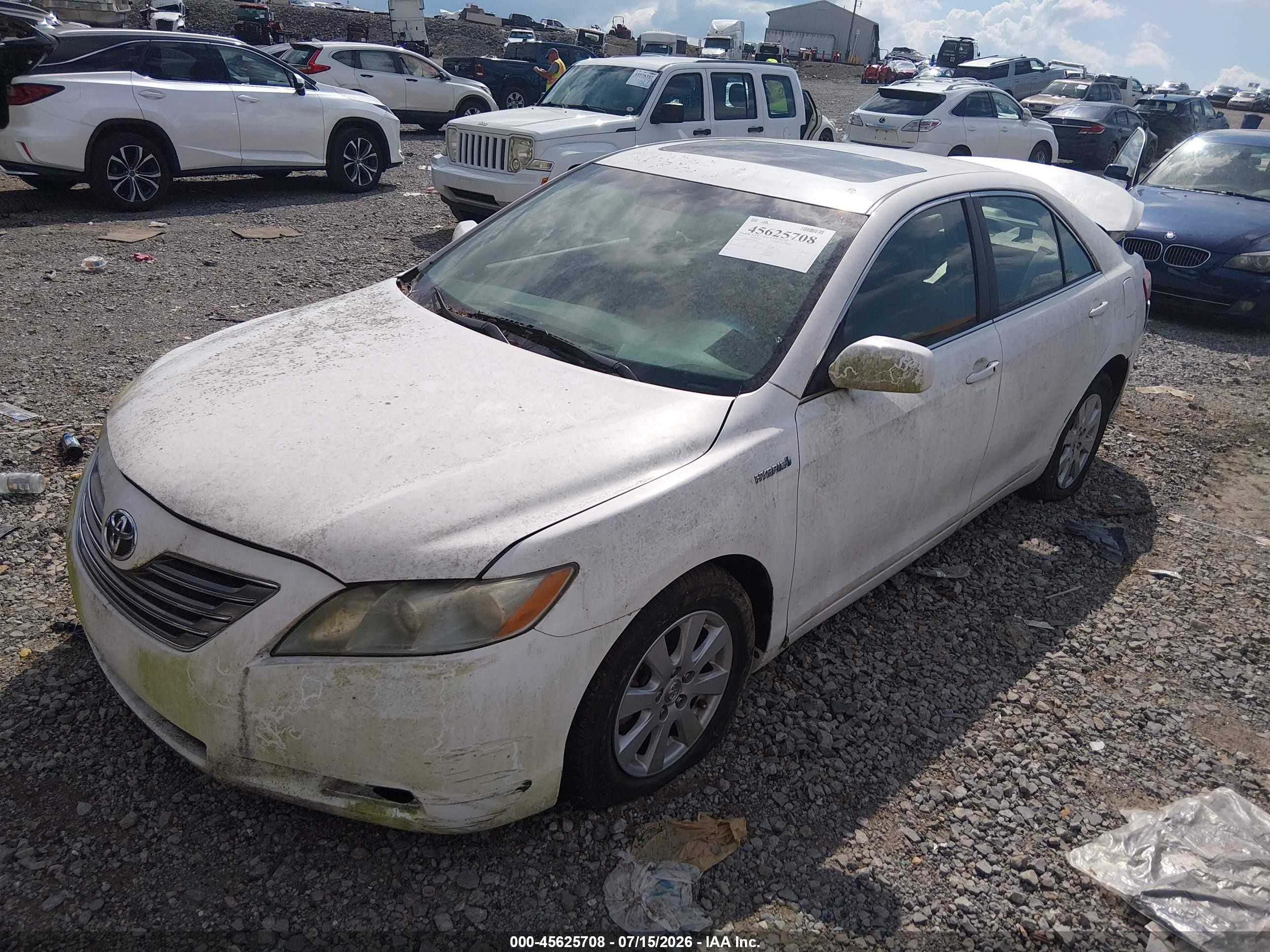 2008 Toyota Camry Hybrid   White vin: 4T1BB46K38U062172