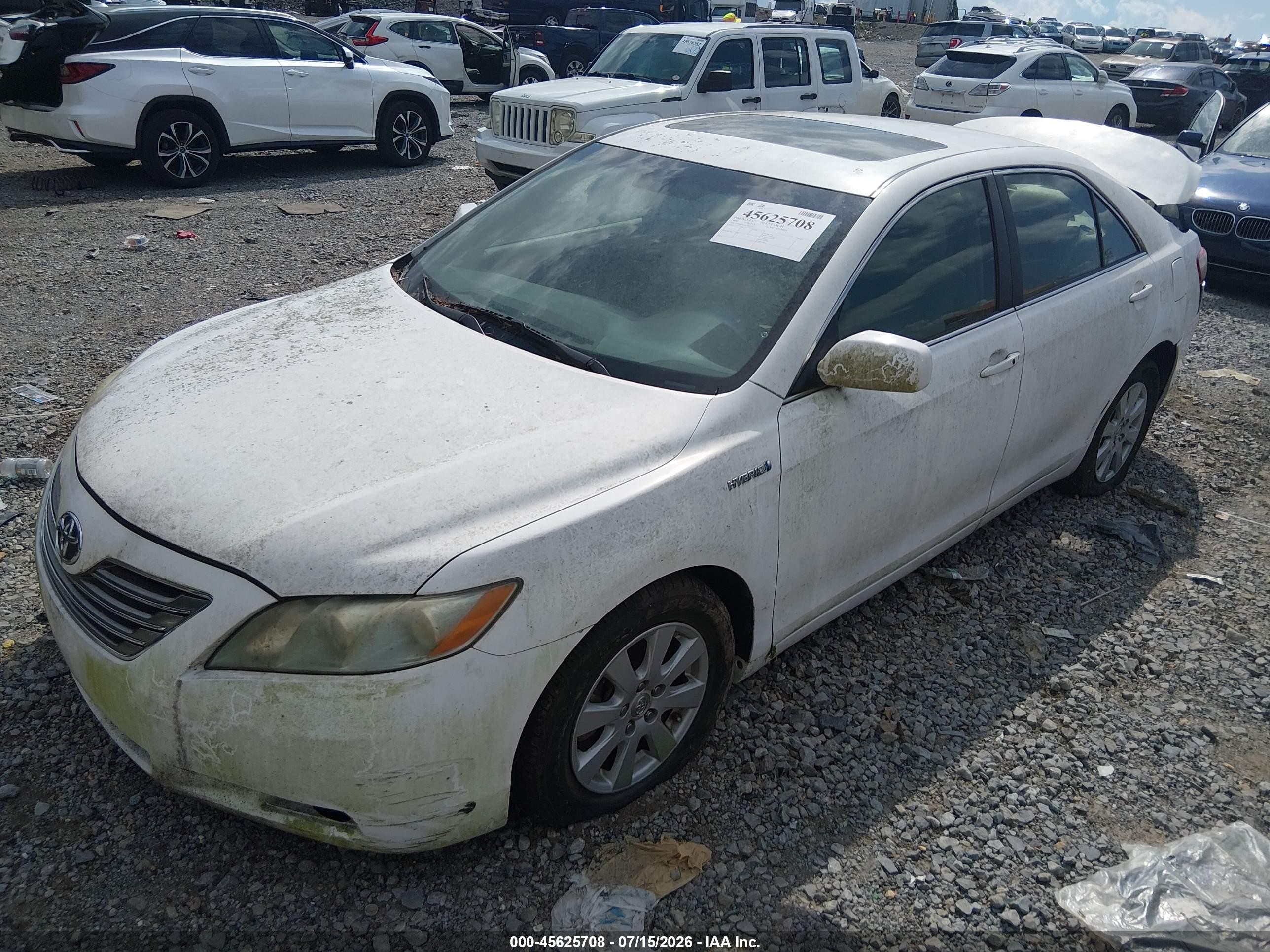 2008 Toyota Camry Hybrid   White vin: 4T1BB46K38U062172