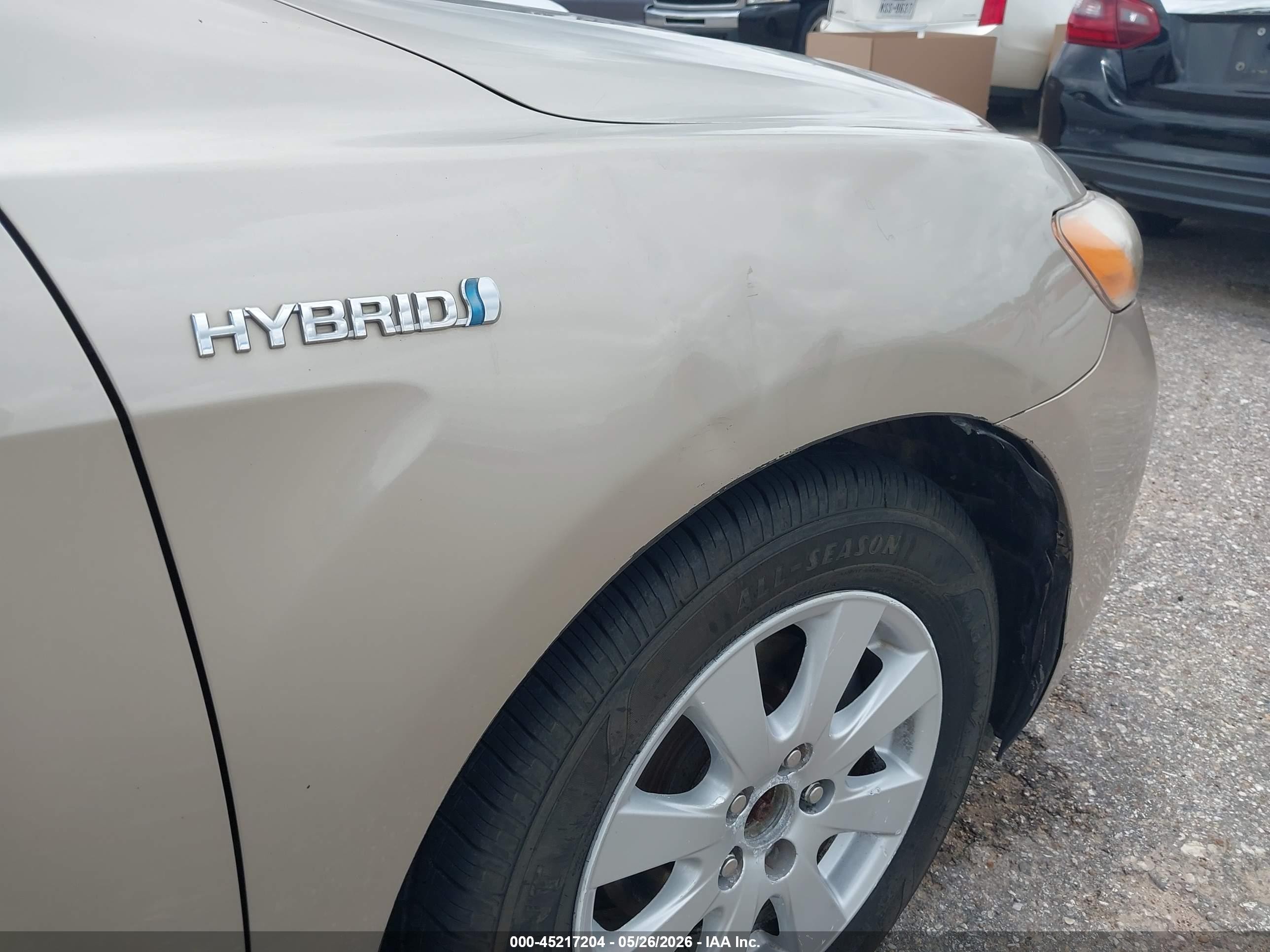 2008 Toyota Camry Hybrid   Beige vin: 4T1BB46K38U062415