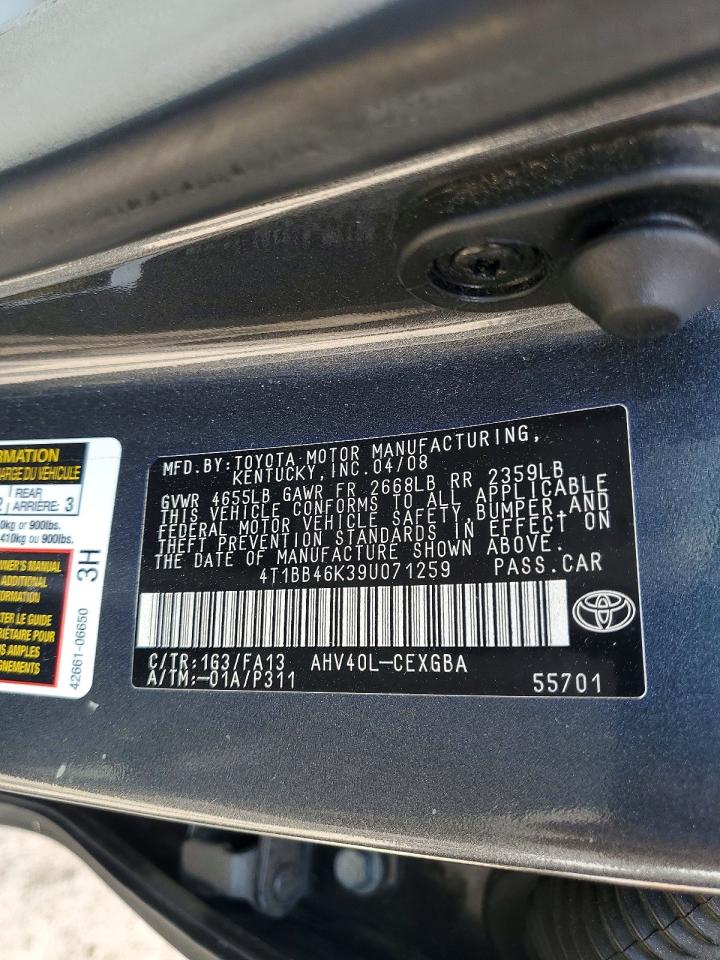 2009 Toyota Camry Hybrid Gray vin: 4T1BB46K39U071259