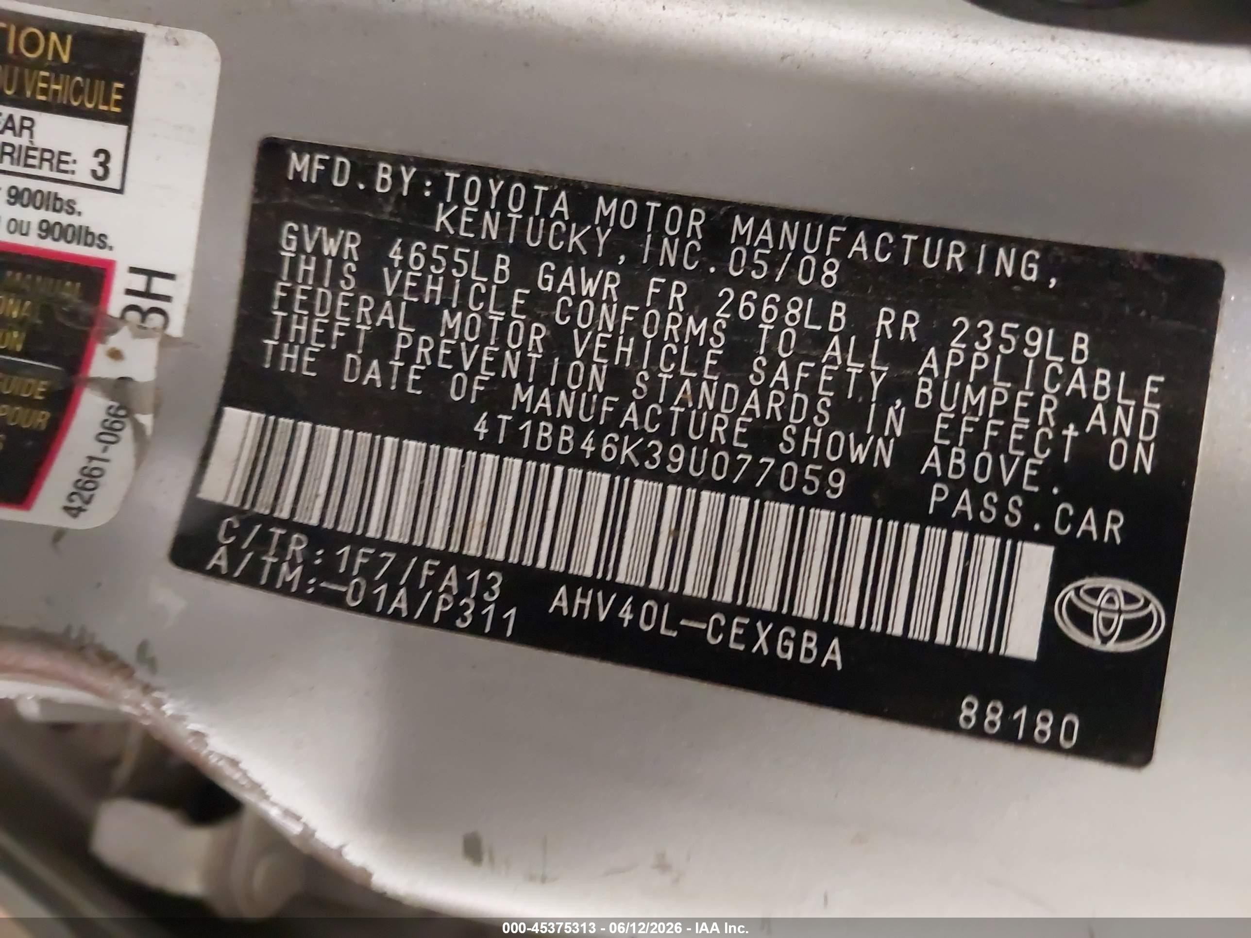 2009 Toyota Camry Hybrid   Silver vin: 4T1BB46K39U077059