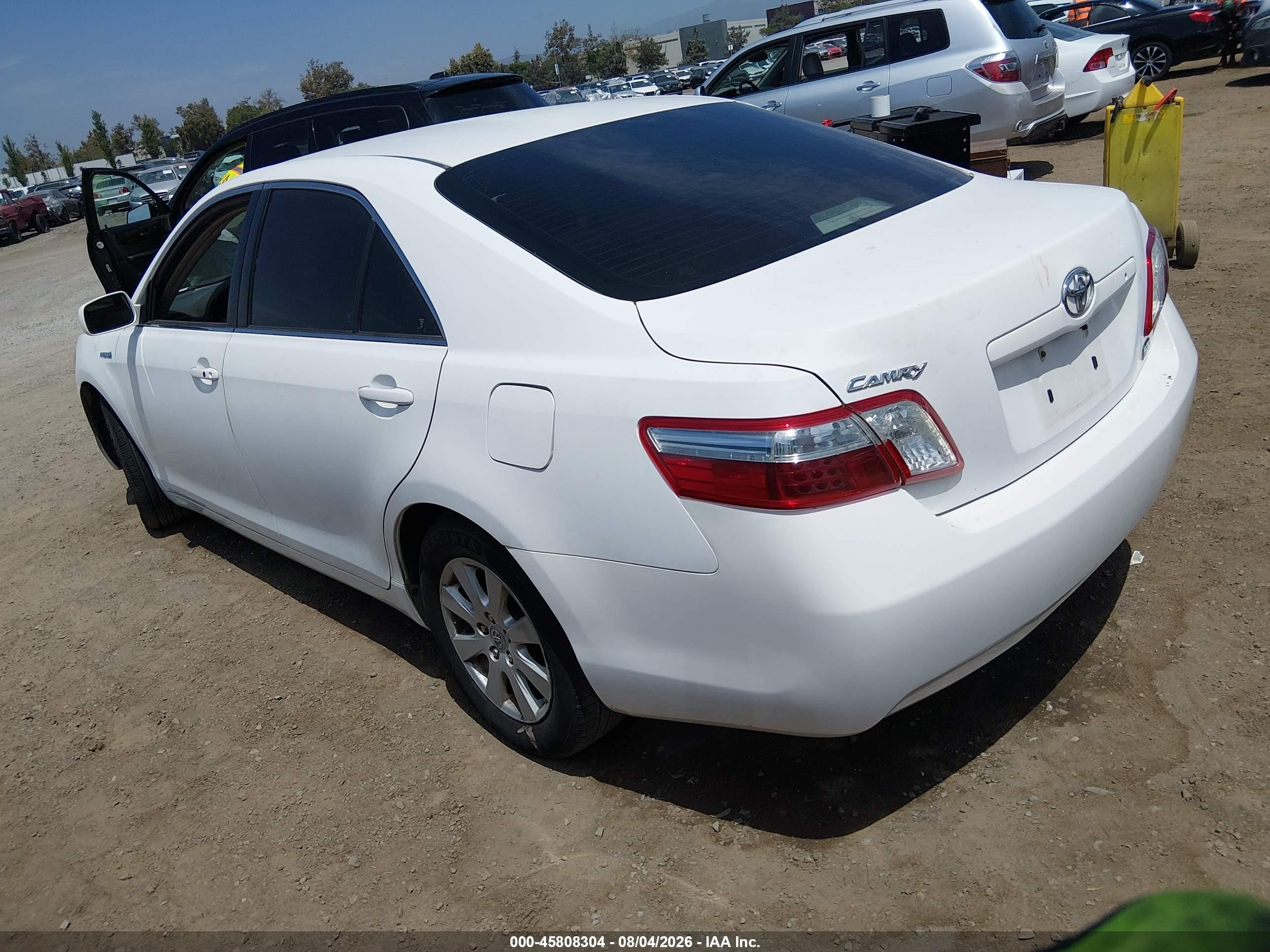 2008 Toyota Camry Hybrid   White vin: 4T1BB46K48U048135