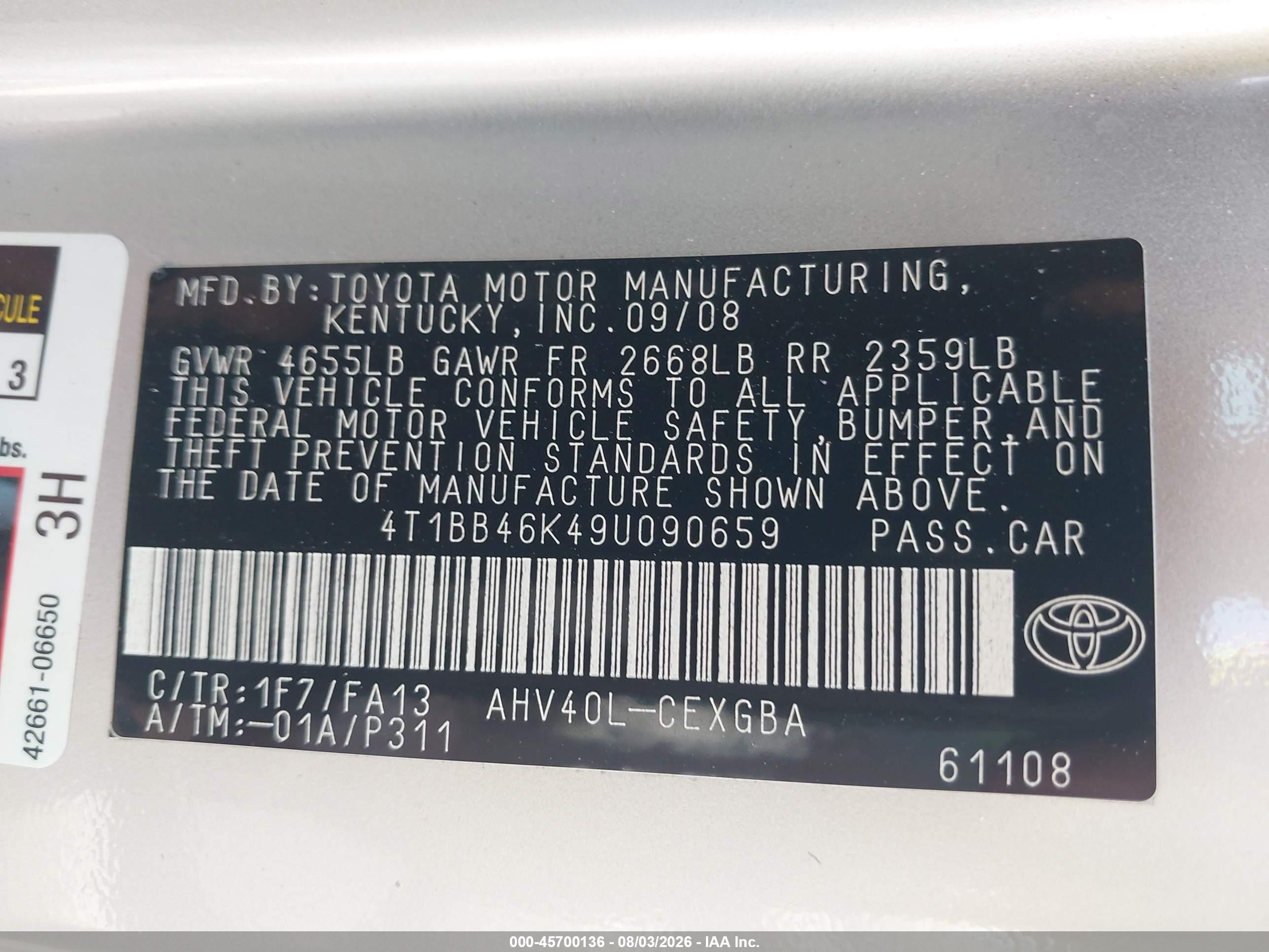 2009 Toyota Camry Hybrid   Silver vin: 4T1BB46K49U090659