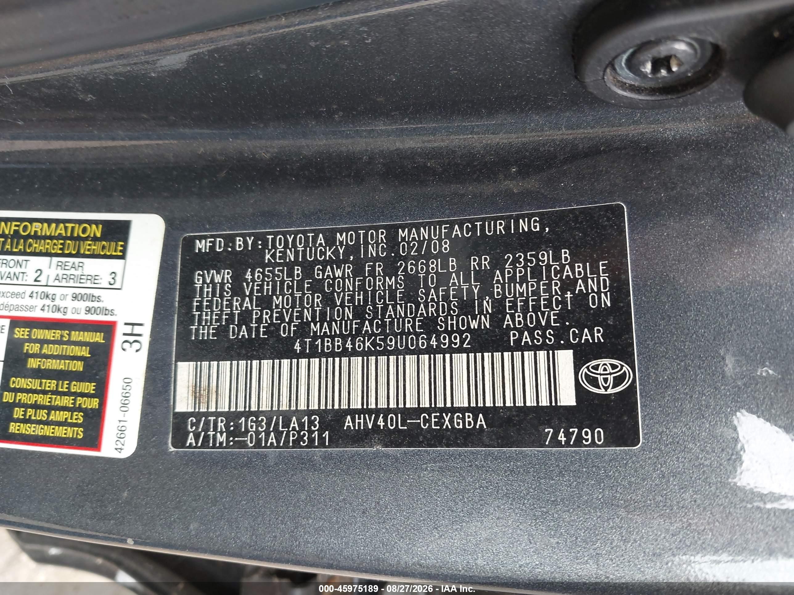 2009 Toyota Camry Hybrid   Gray vin: 4T1BB46K59U064992