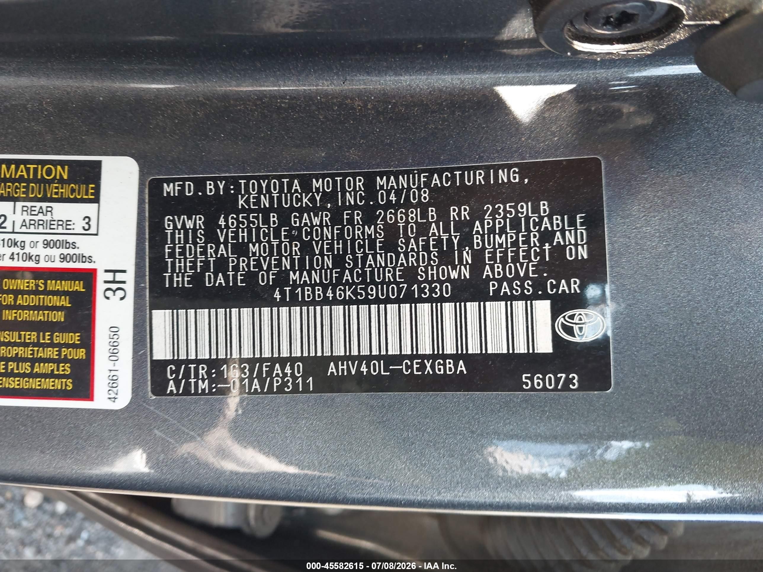 2009 Toyota Camry Hybrid   Gray vin: 4T1BB46K59U071330
