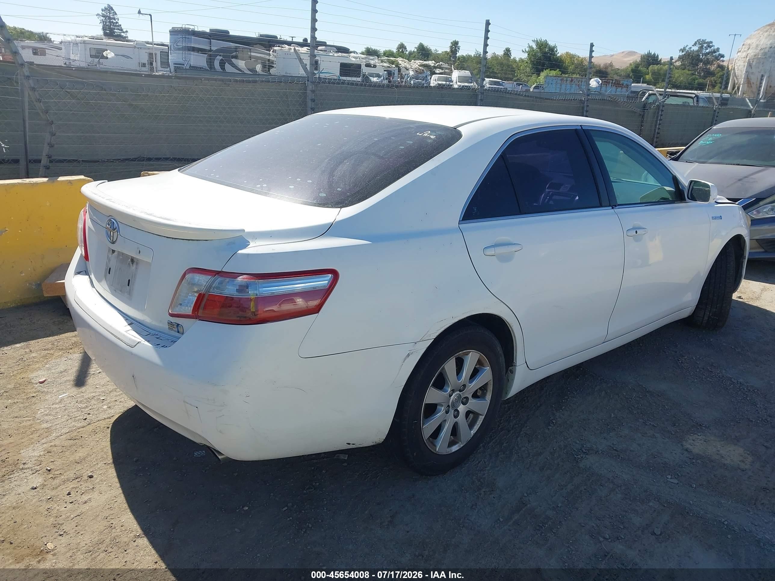 2009 Toyota Camry Hybrid   White vin: 4T1BB46K59U072073