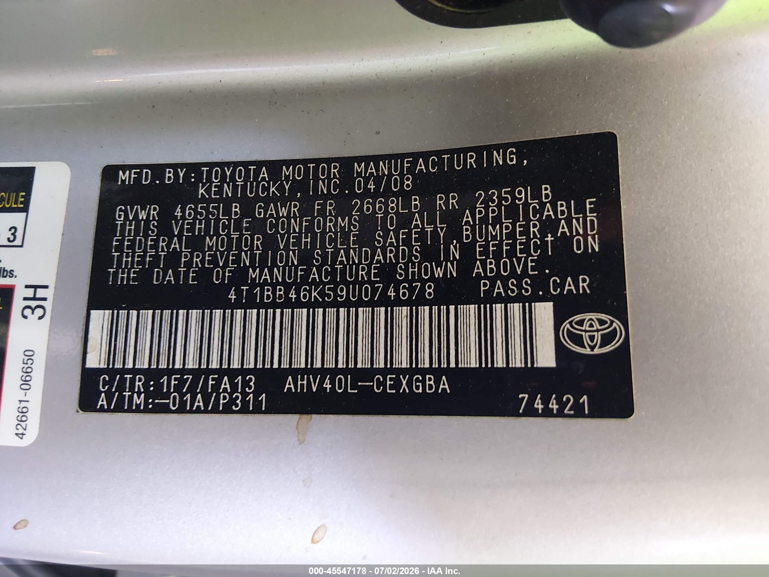 2009 Toyota Camry Hybrid   Silver vin: 4T1BB46K59U074678