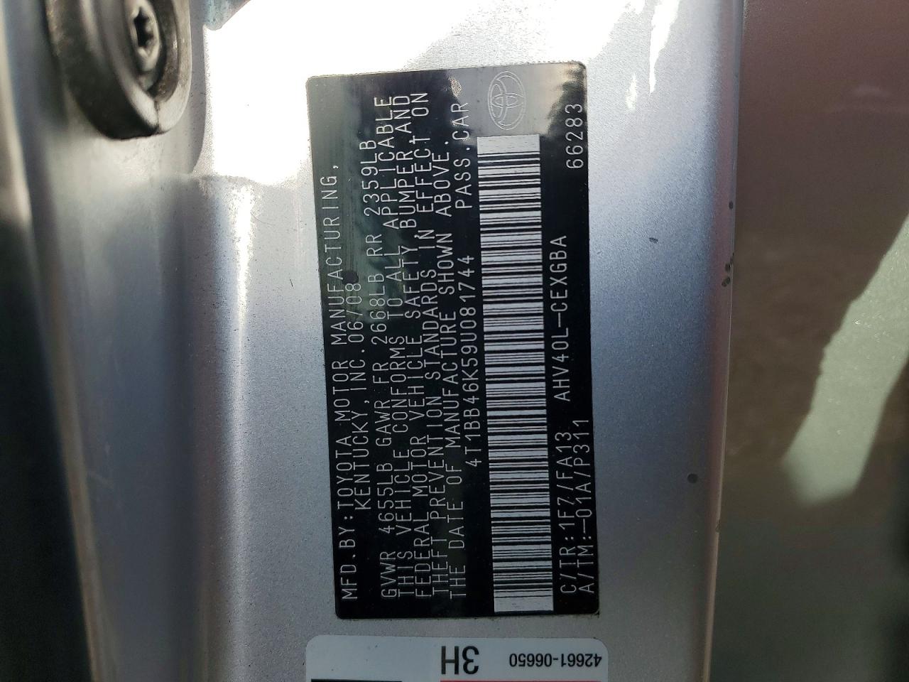 2009 Toyota Camry Hybrid Серебряный vin: 4T1BB46K59U081744