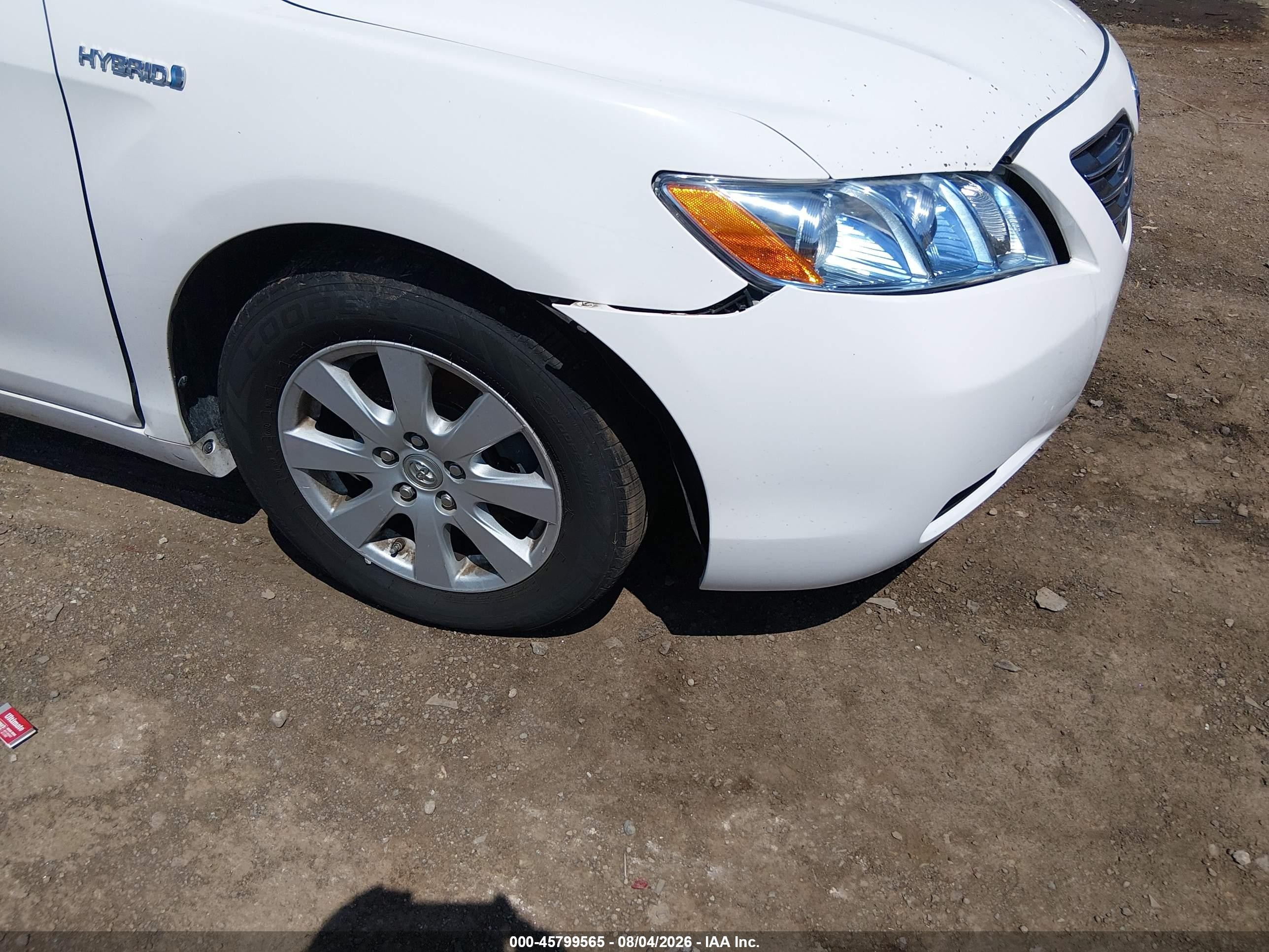 2009 Toyota Camry Hybrid   White vin: 4T1BB46K59U098673