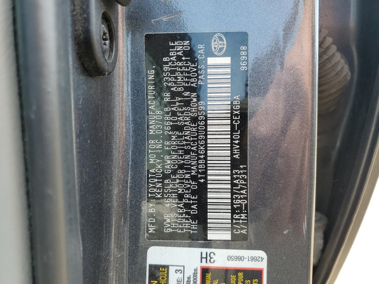 2009 Toyota Camry Hybrid Серый vin: 4T1BB46K69U069599